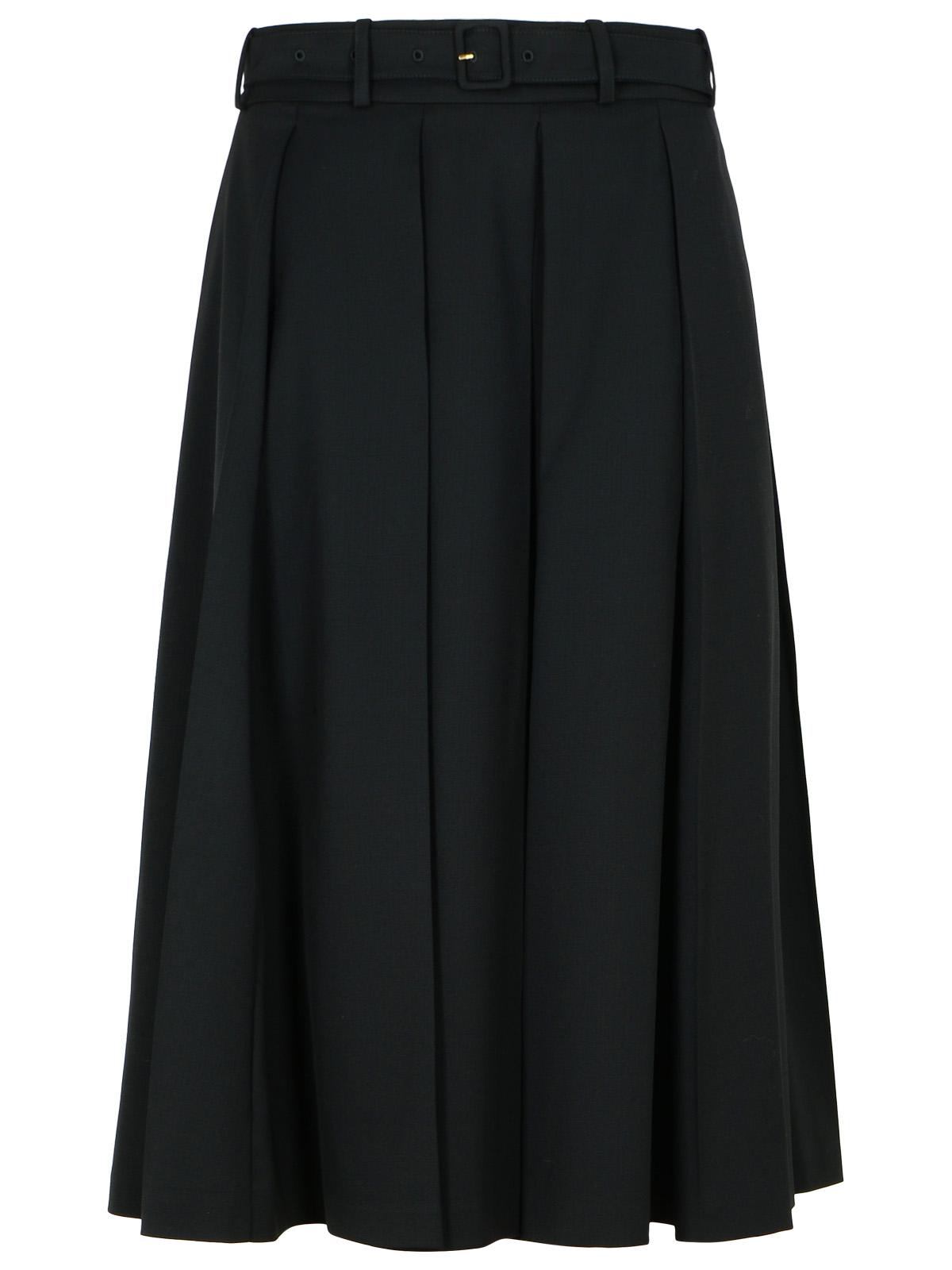 Black Virgin Wool Skirt