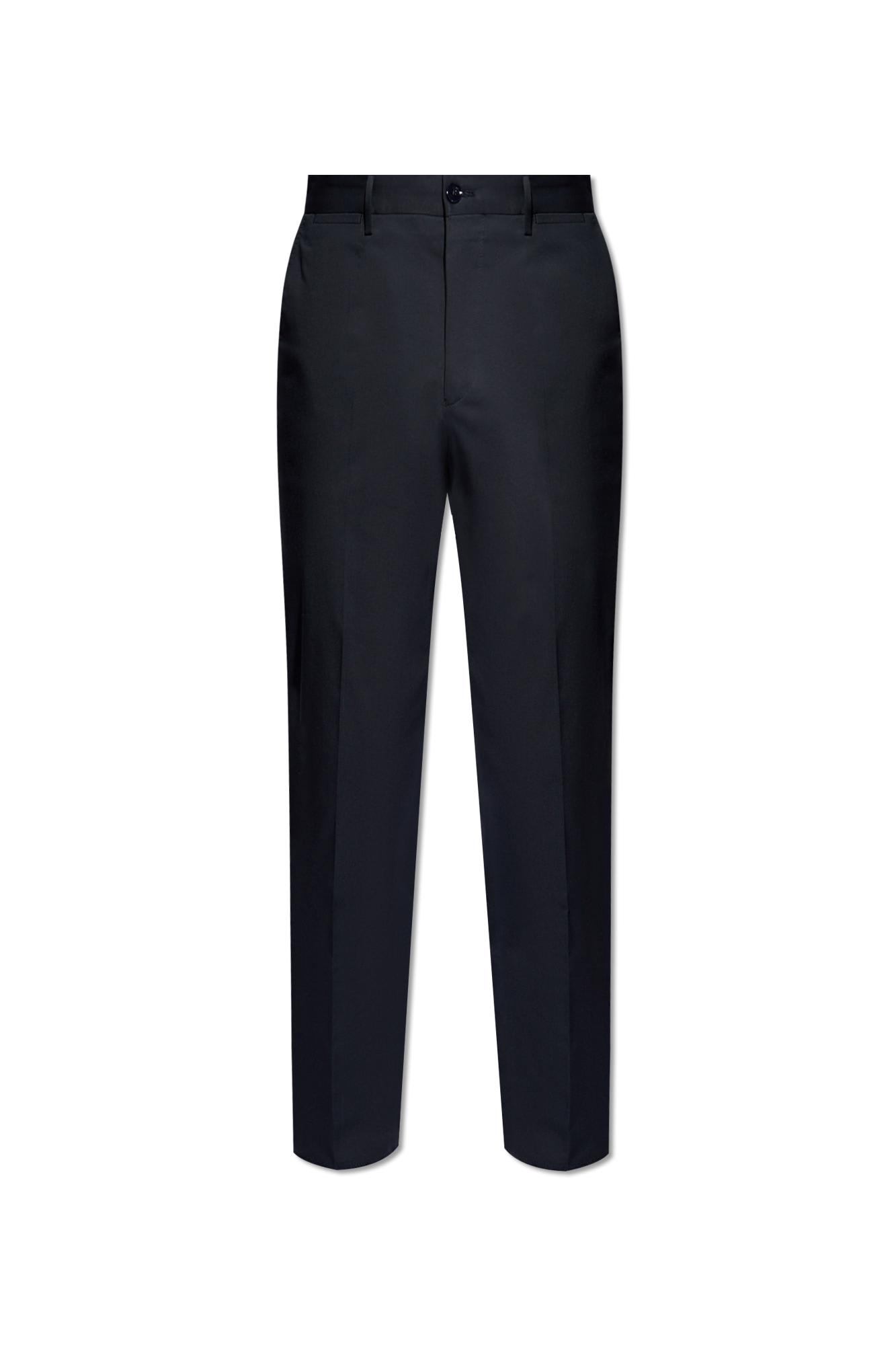 Etro Cotton Pleat-front Trousers In Blue