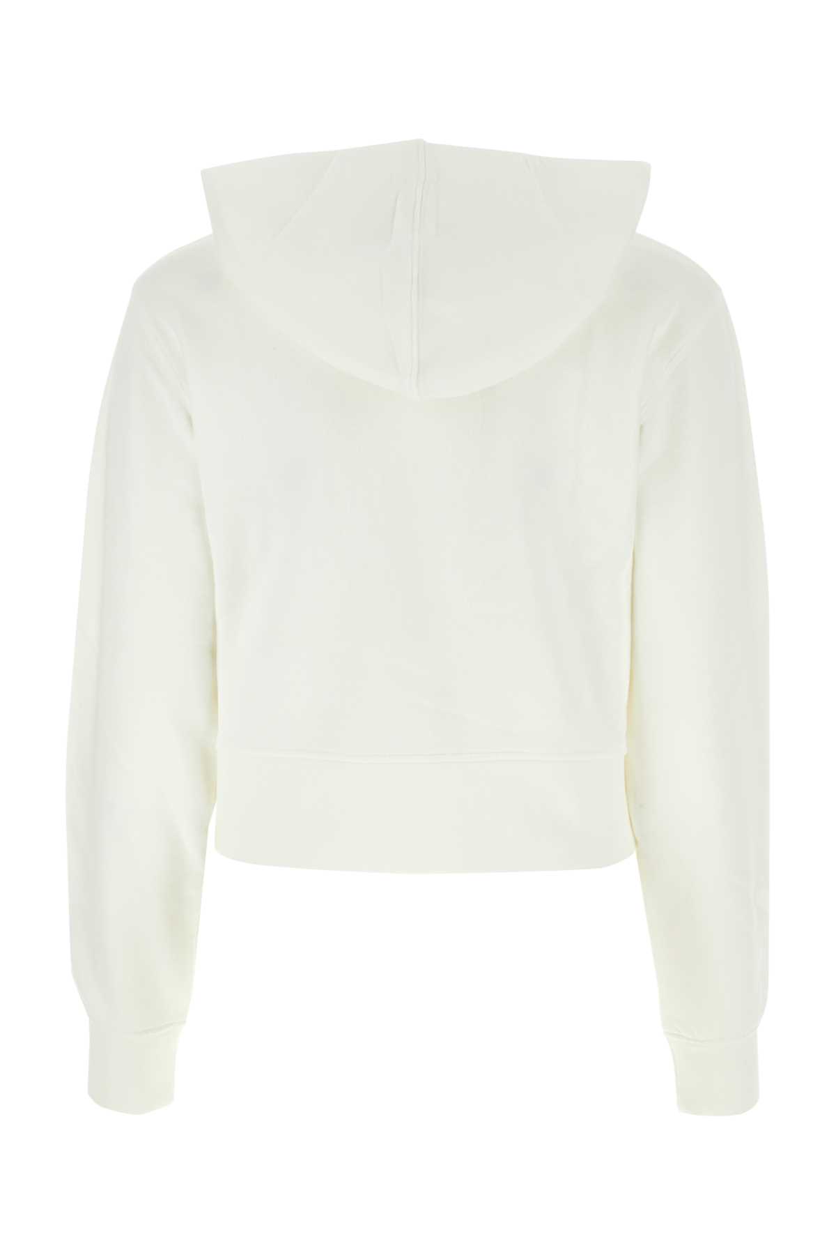 Shop Palm Angels White Cotton Sweatshirt In Offwhite