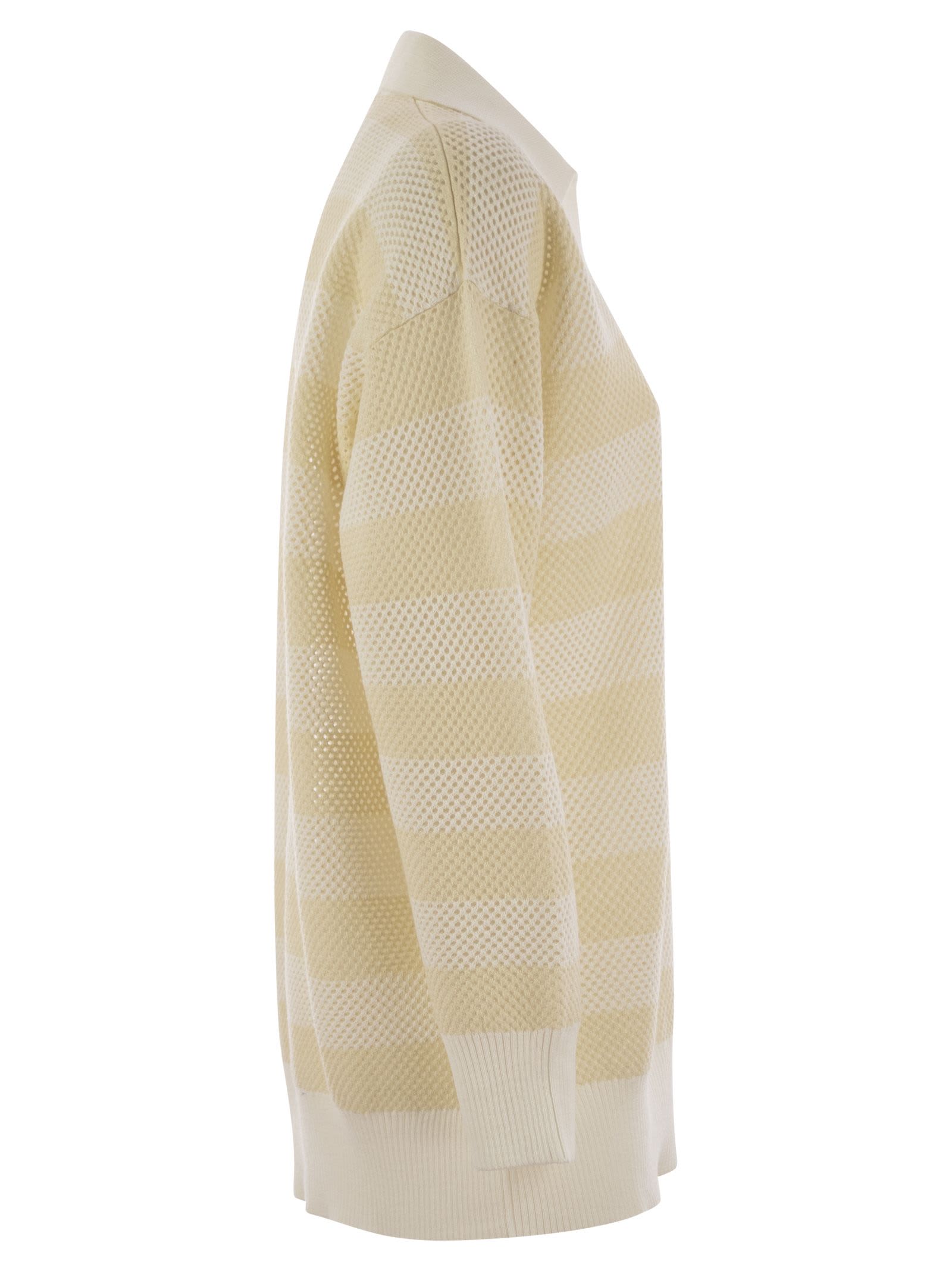 Fabiana Filippi Over Shirt In Wool And Cotton In Cream