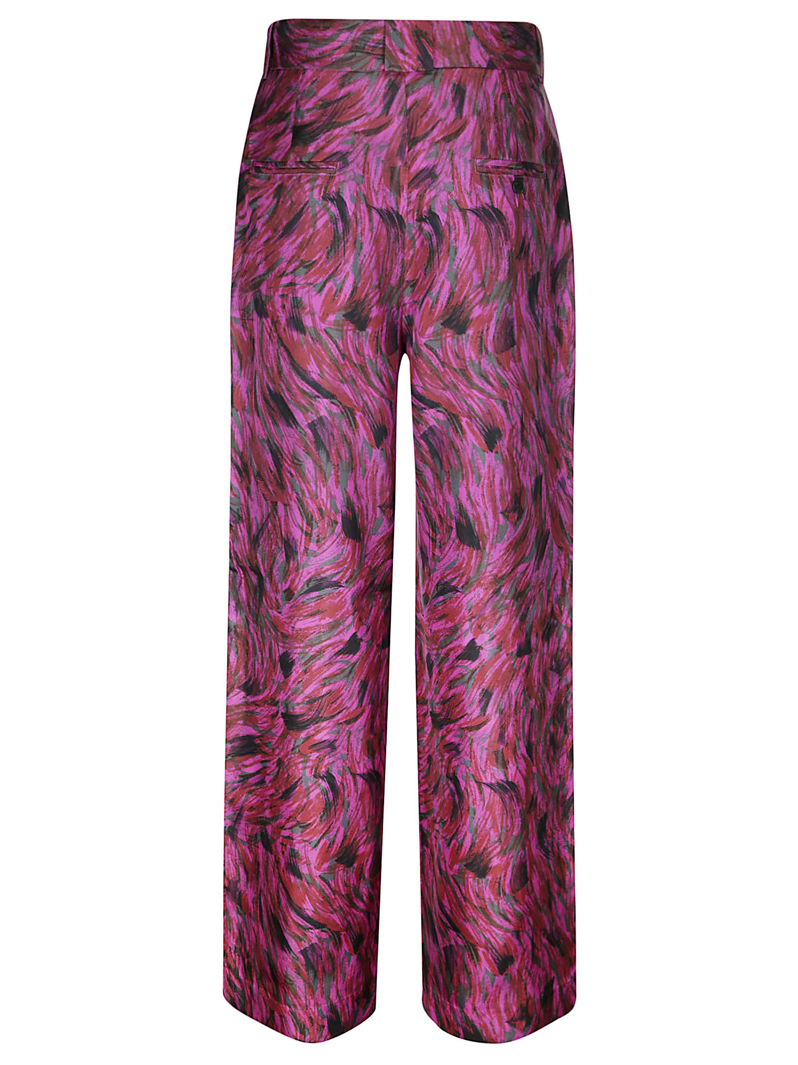 Shop Lanvin Pantalon Large Imprimé Fourrure In Fuchsia