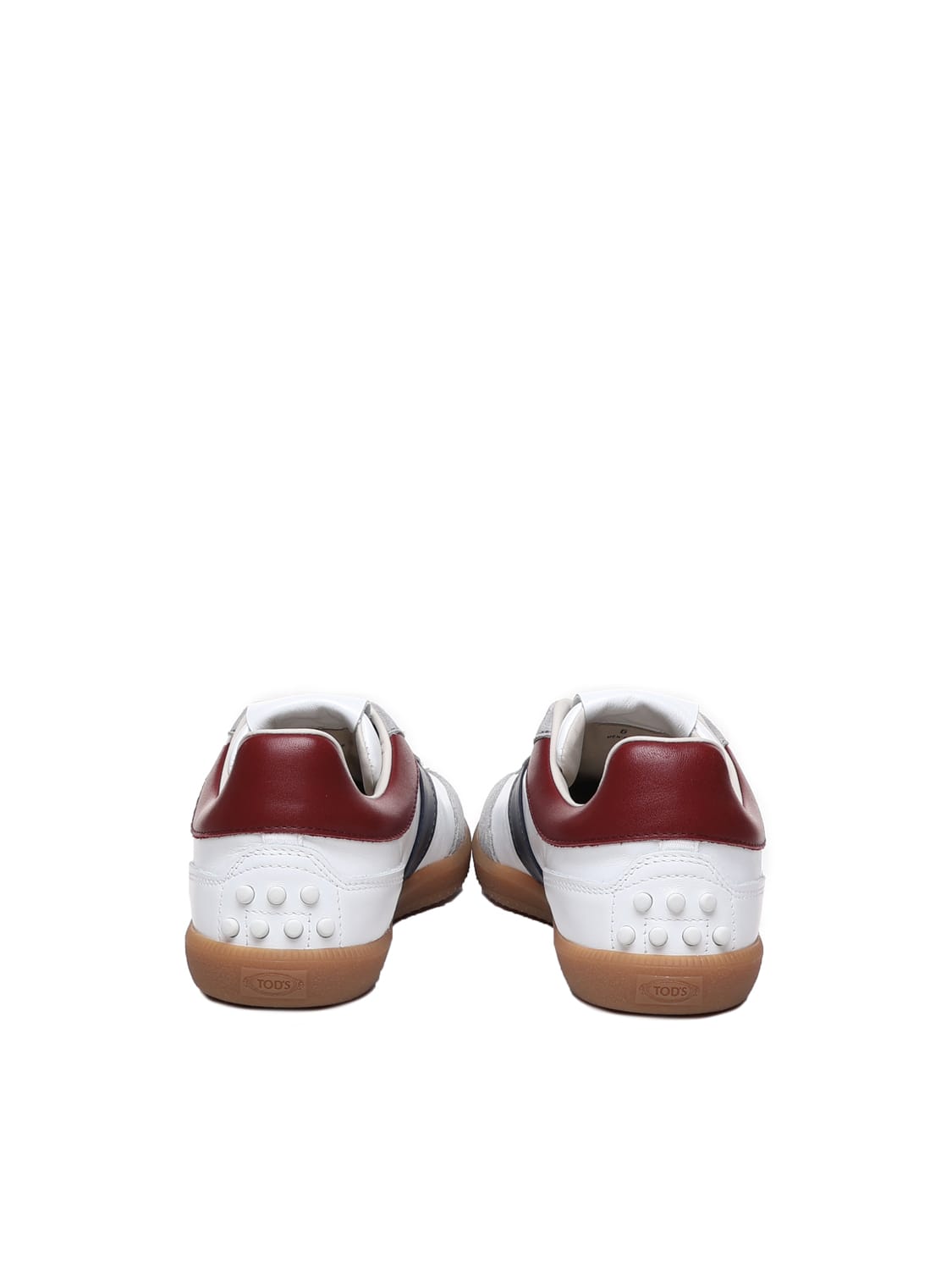 Shop Tod's Tabs Sneakers In Suede In White, Blu, Red