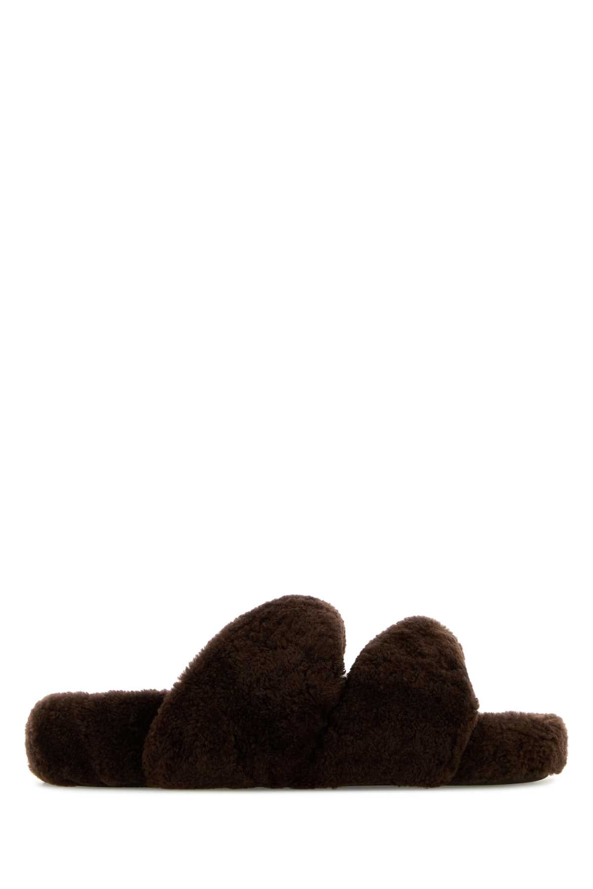 Brown Shearling Twist Slippers