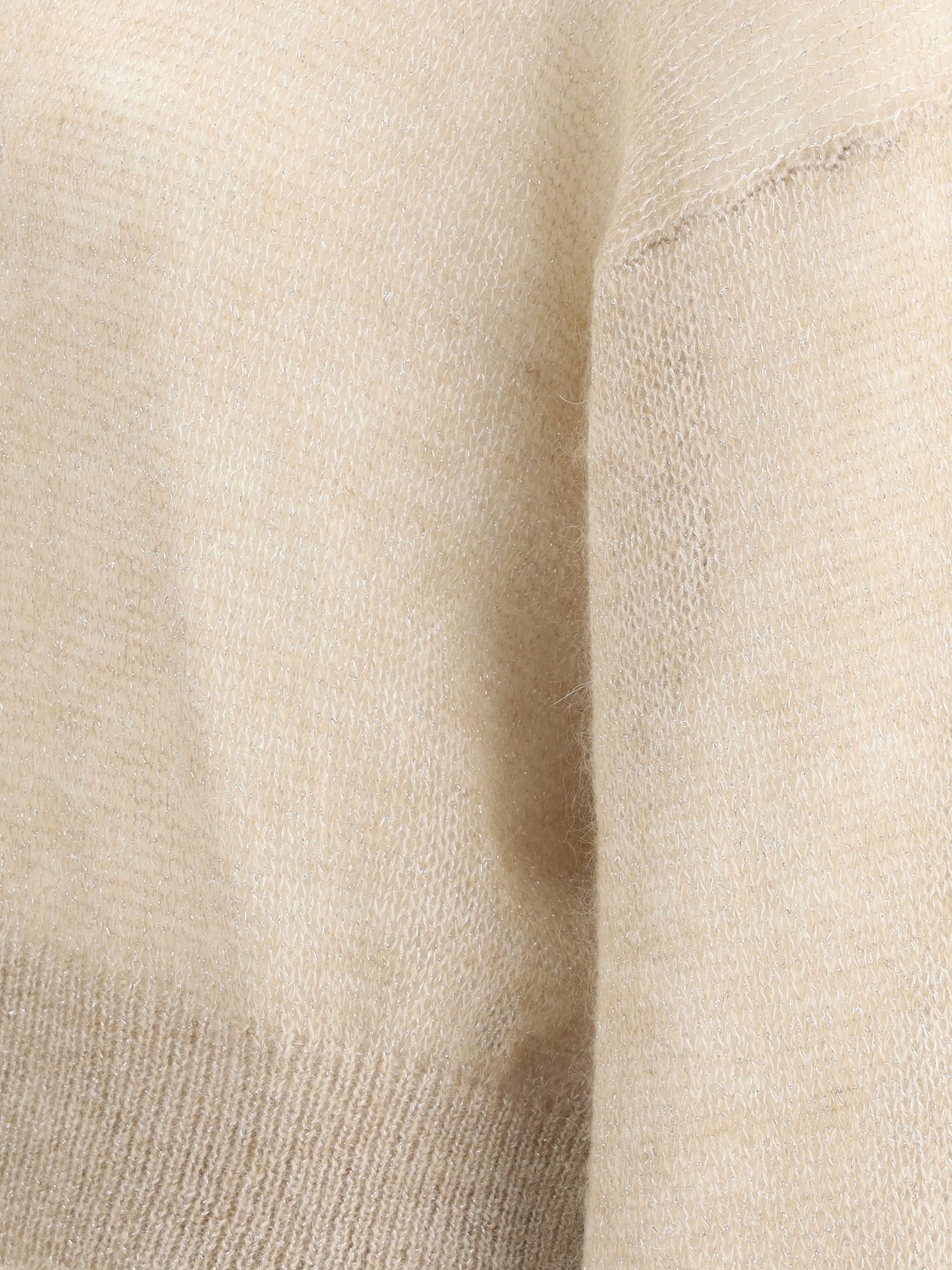 Brunello Cucinelli Wool Mohair Women's Sweater In Seashell Laminato