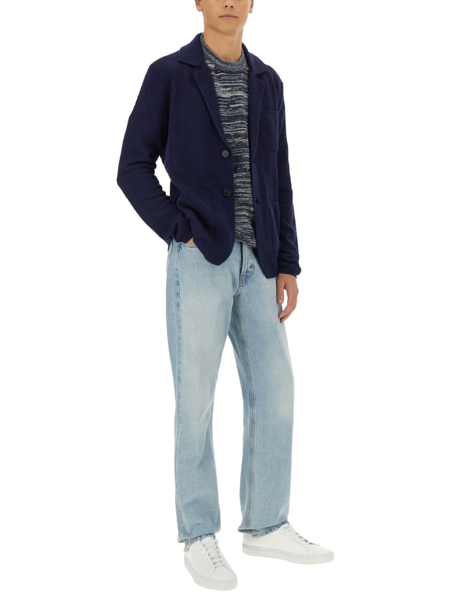 Shop Missoni Single-breasted Jacket In Blue