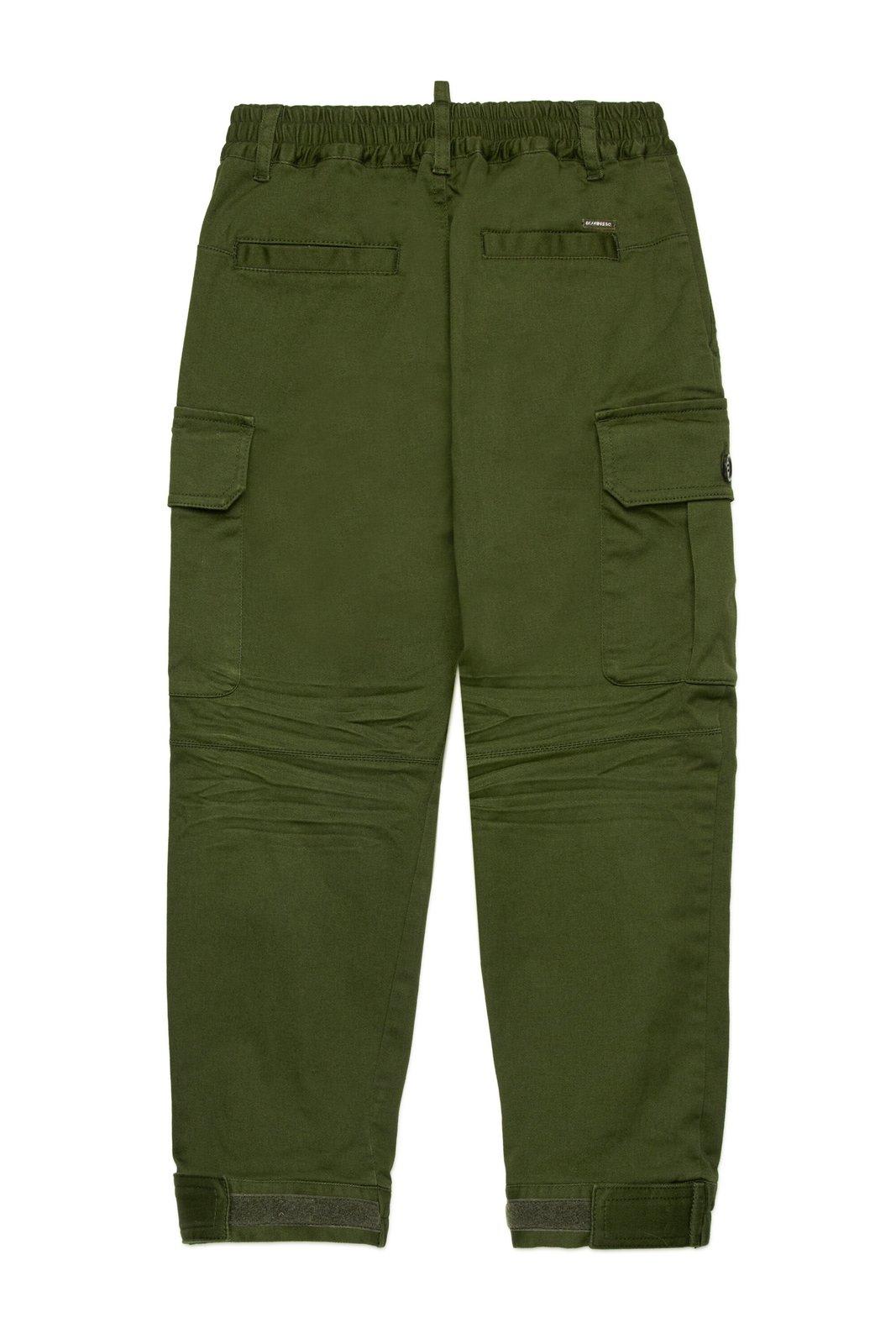 Shop Dsquared2 Logo Plaque Cargo Pants In Green