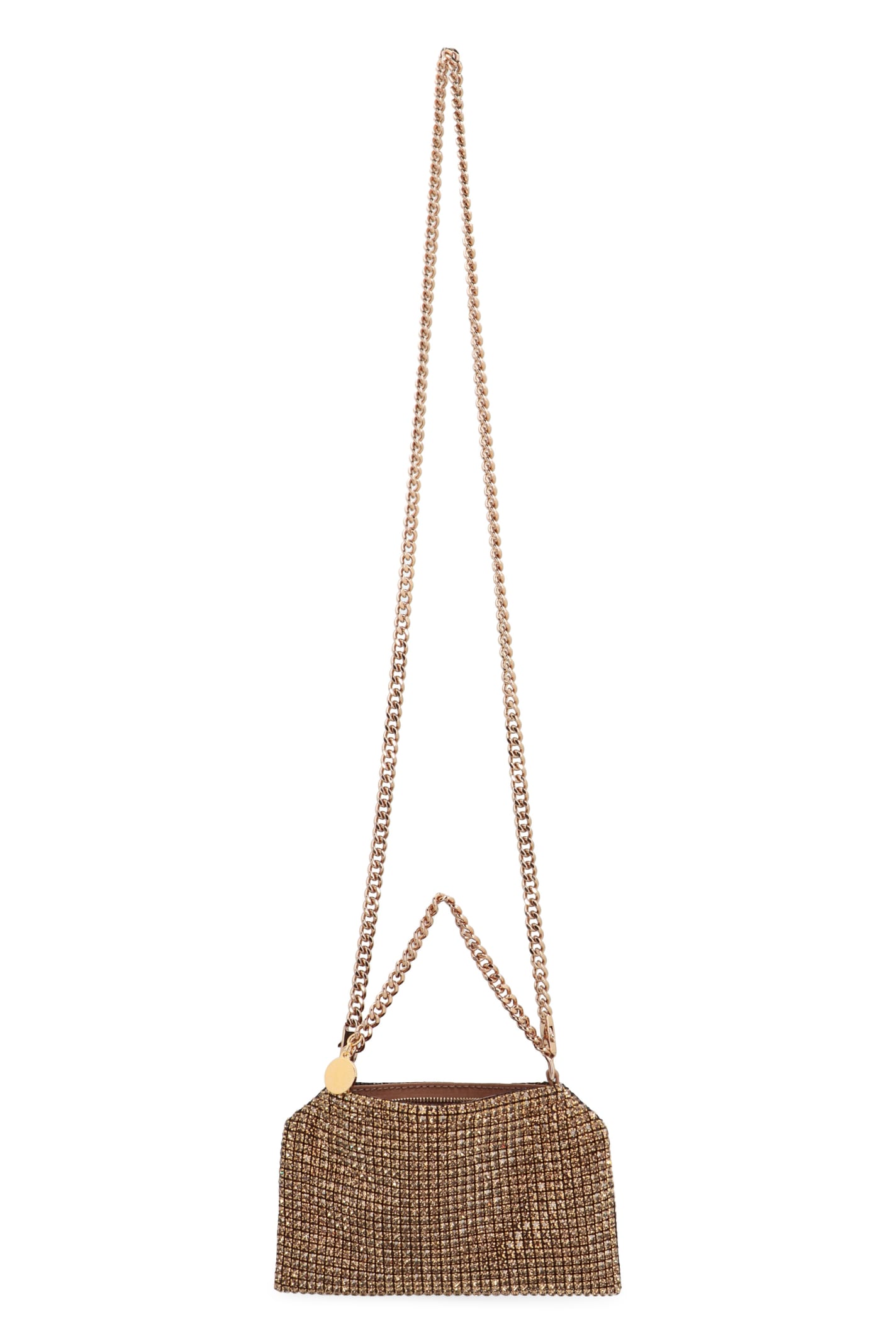 Shop Stella Mccartney Falabella Net Shoulder Bag In Brown