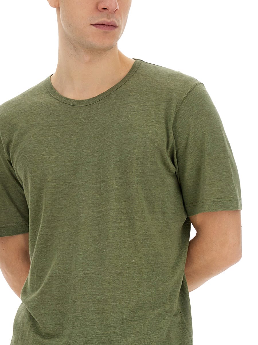 Shop Lardini Linen T-shirt In Green