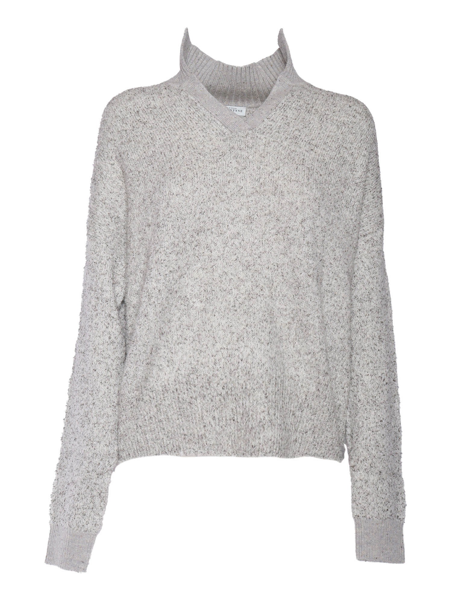 Shop Ballantyne Polo Neck Pullover In Grey