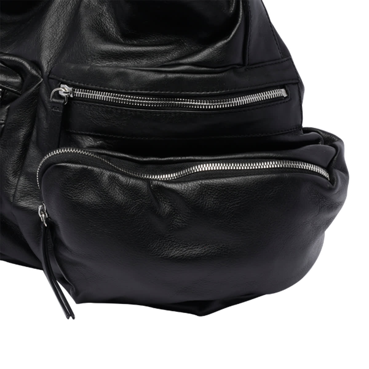 Vic Matie Leather Shoulder Bag In Black