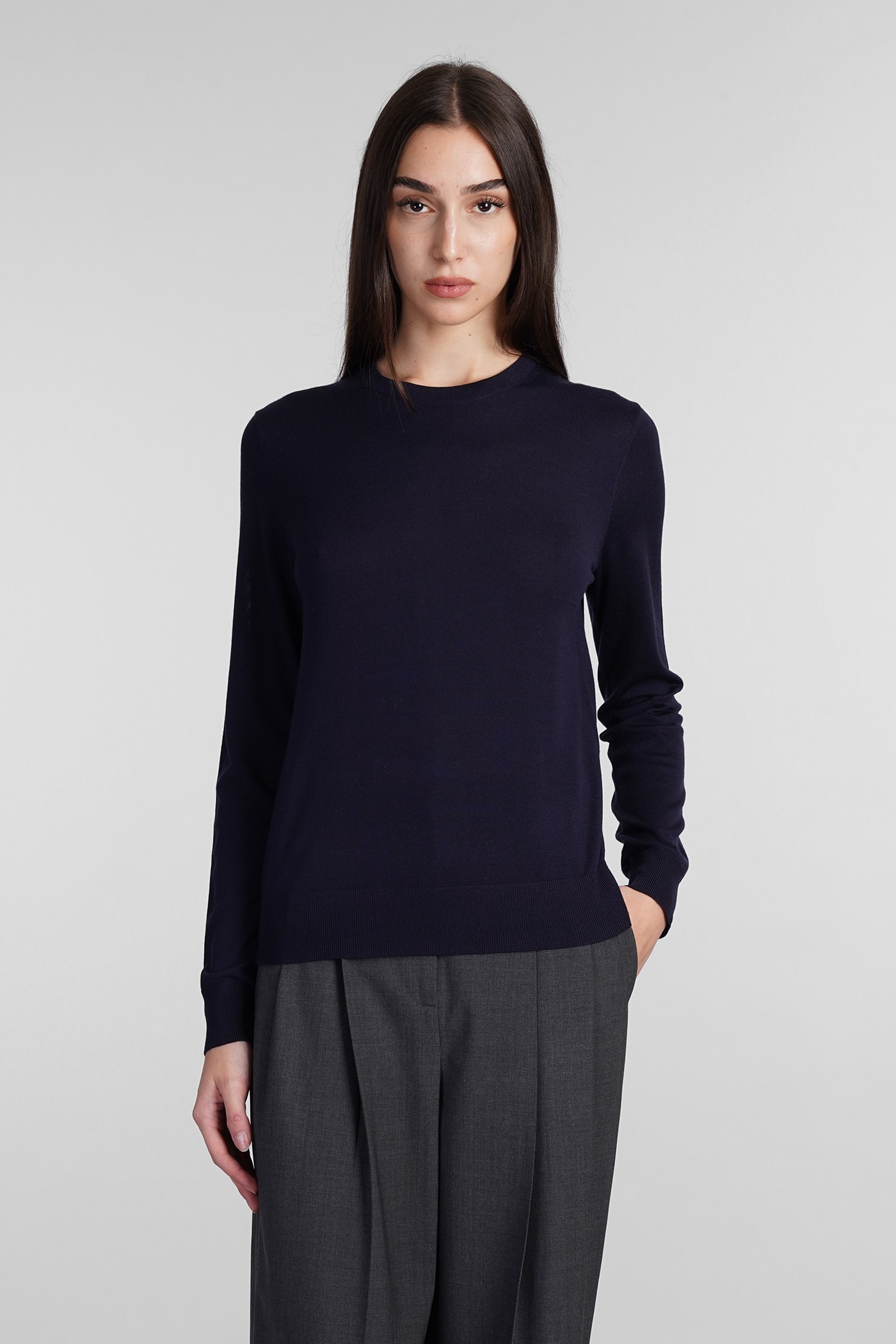 Shop Theory Knitwear In Blue Wool