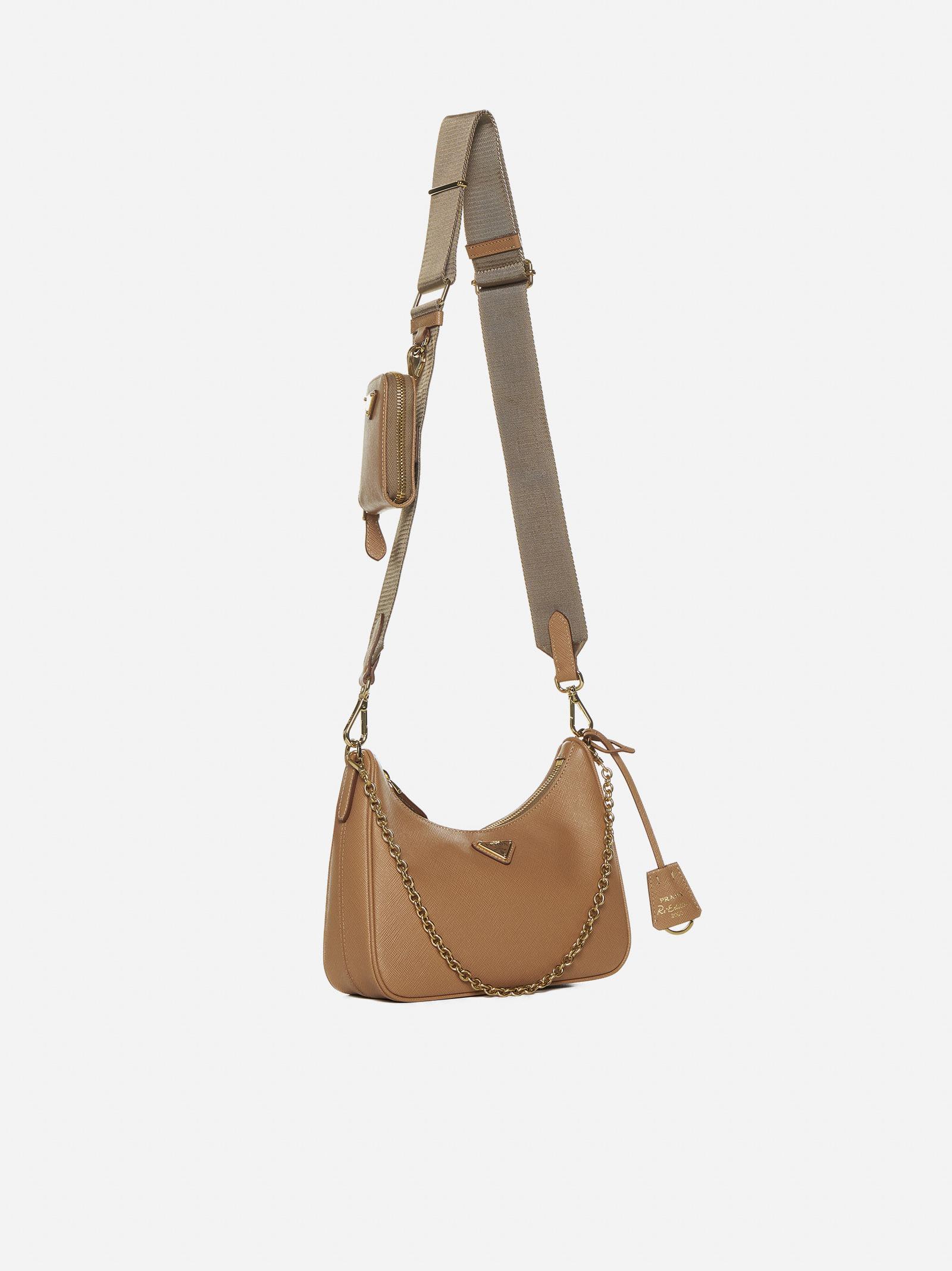 Shop Prada Re-edition 2005 Saffiano Leather Bag In Naturale 1