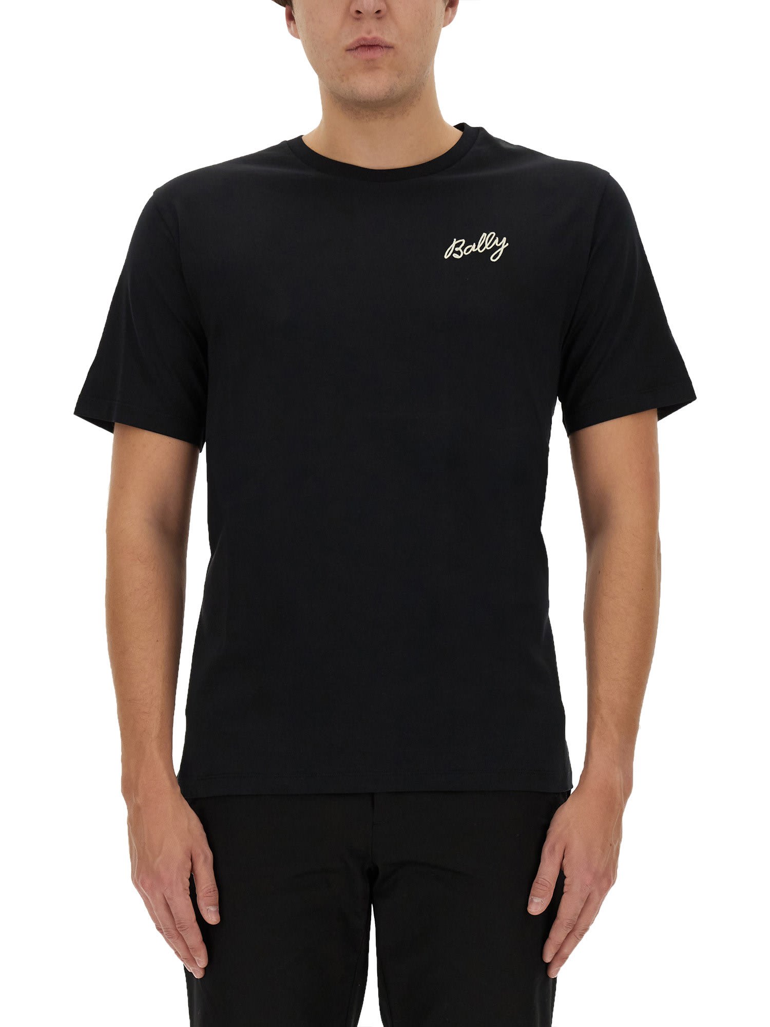 Bally Man T-shirt Black Size 40 Organic Cotton In Nero