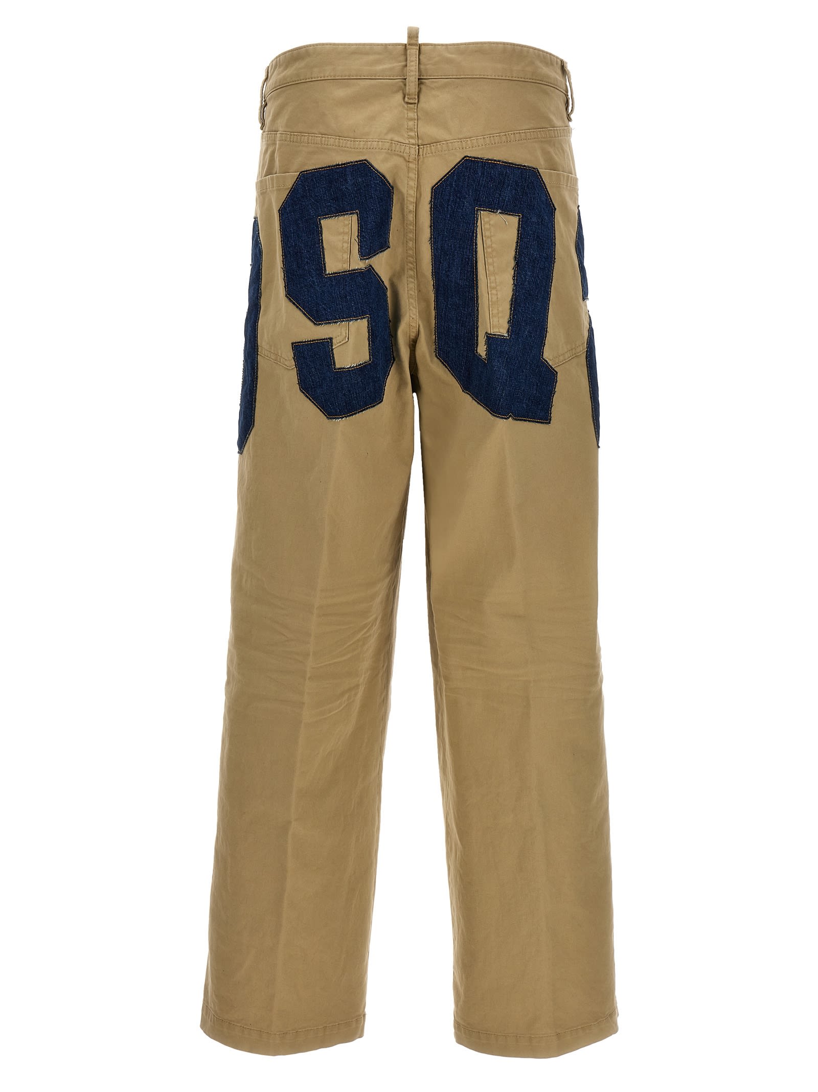 Dsquared2 Stone Cotton Pants In Beige