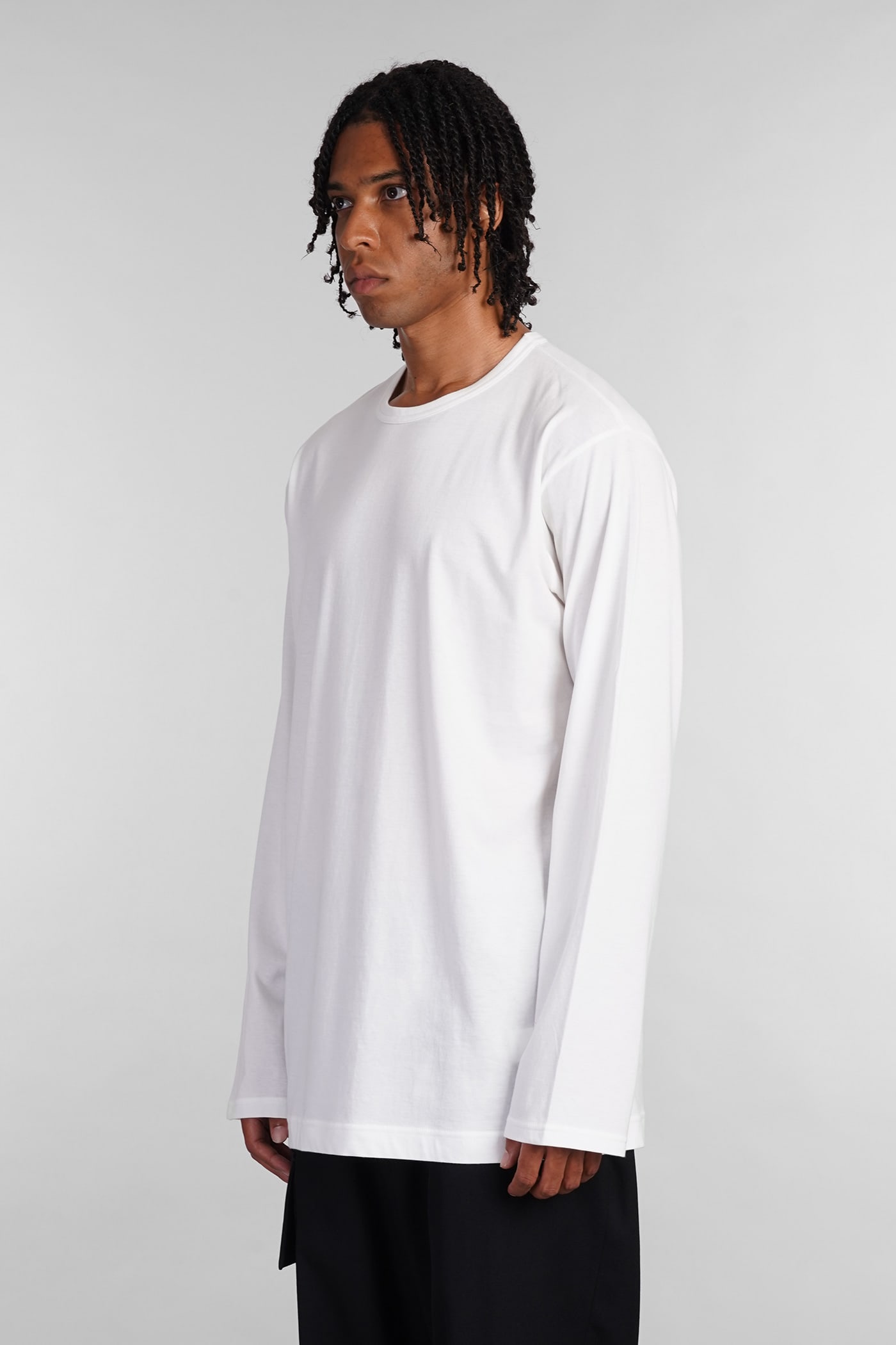 Shop Yohji Yamamoto T-shirt In White Cotton