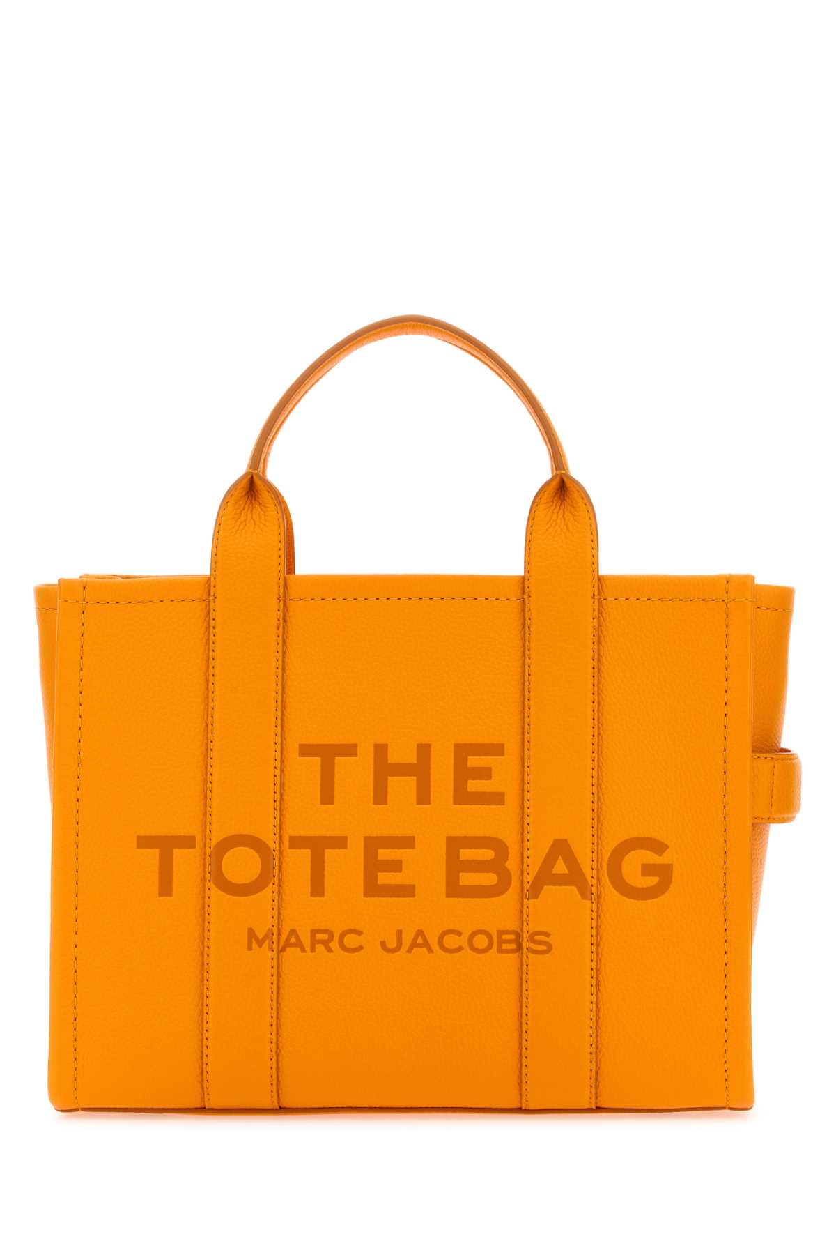 Shop Marc Jacobs Orange Leather Medium The Tote Bag Handbag In Tangerine