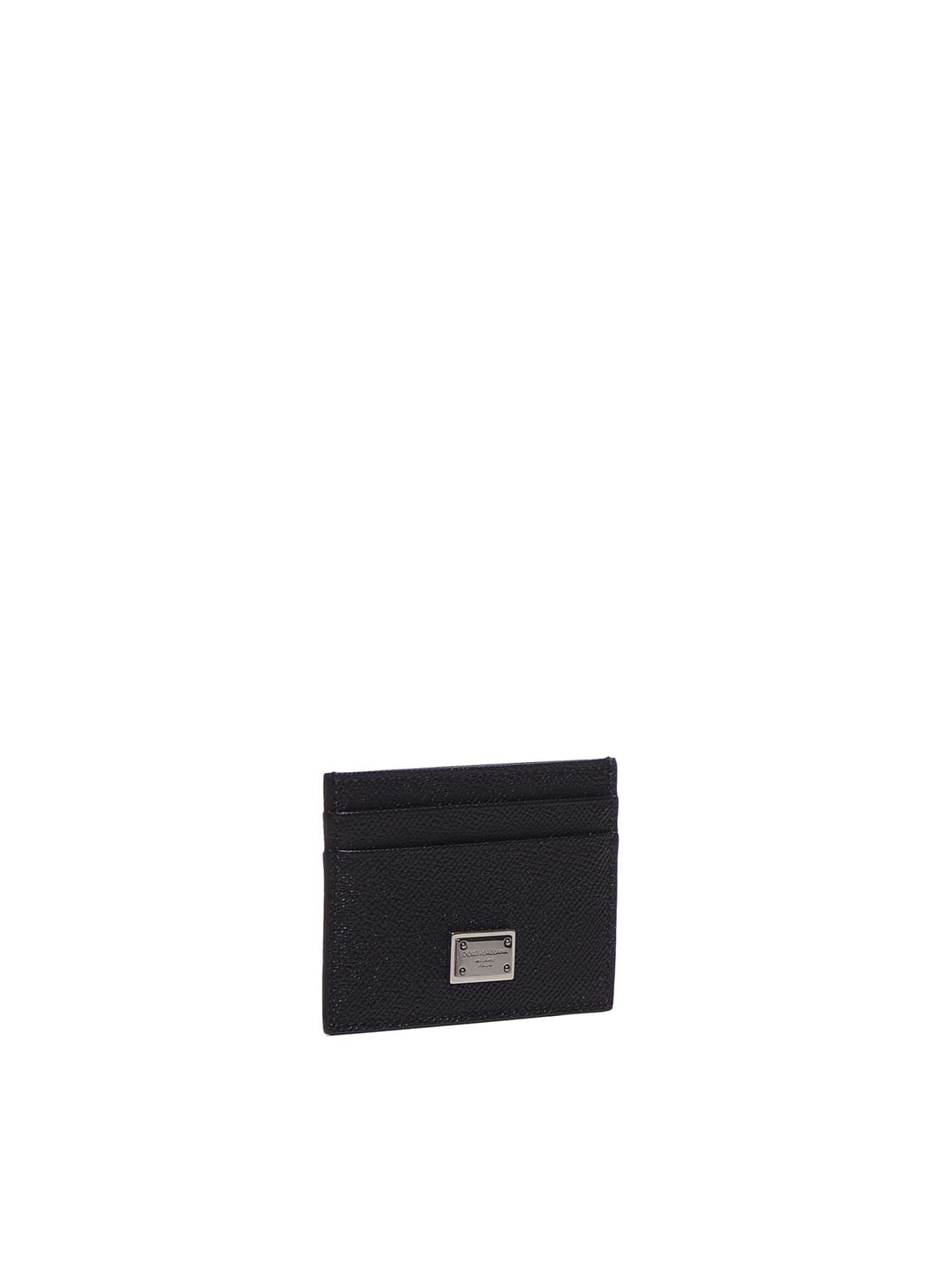 DOLCE & GABBANA CALFSKIN CARD HOLDER WITH METALLIC LOGO 