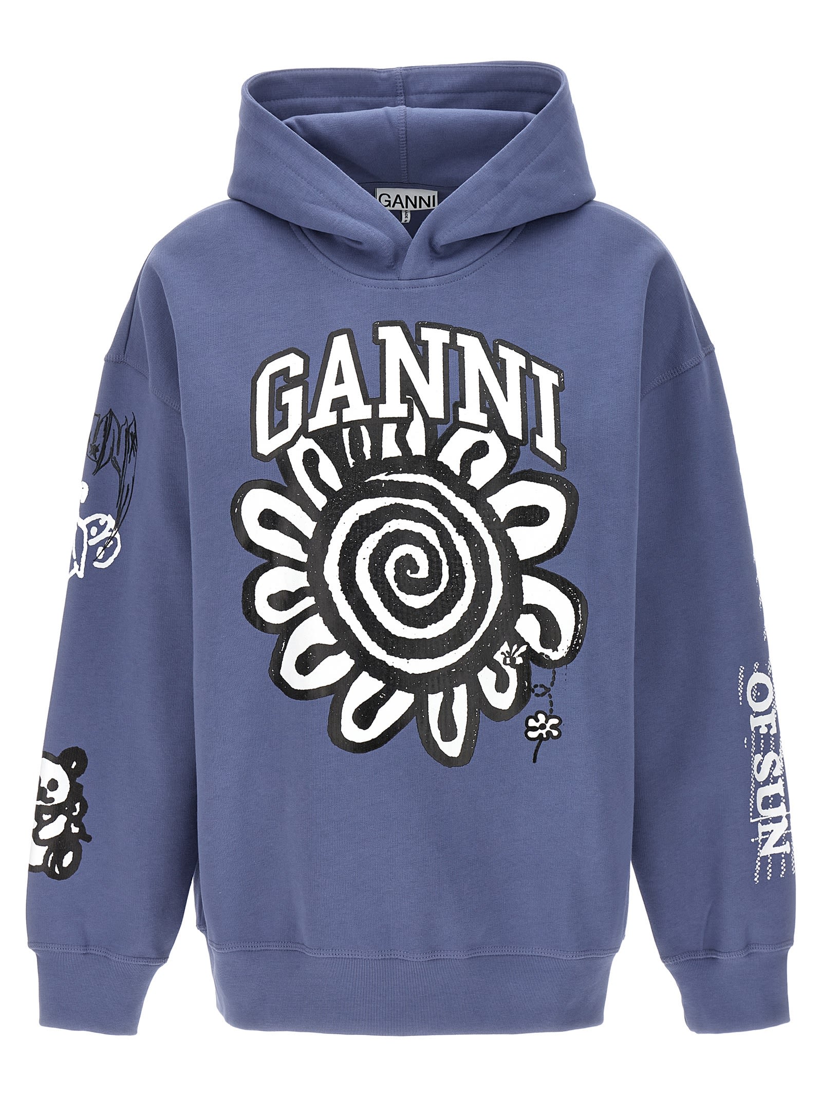 Shop Ganni Magic Power Hoodie In Light Blue