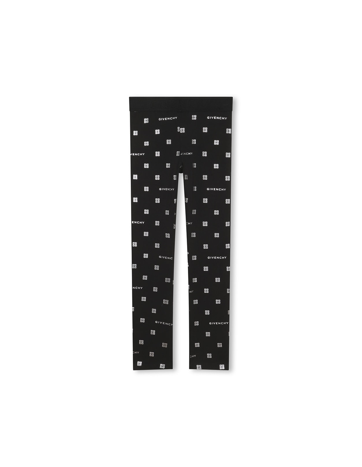 GIVENCHY BLACK LEGGINGS WITH ALL-OVER GIVENCHY 4G PRINT