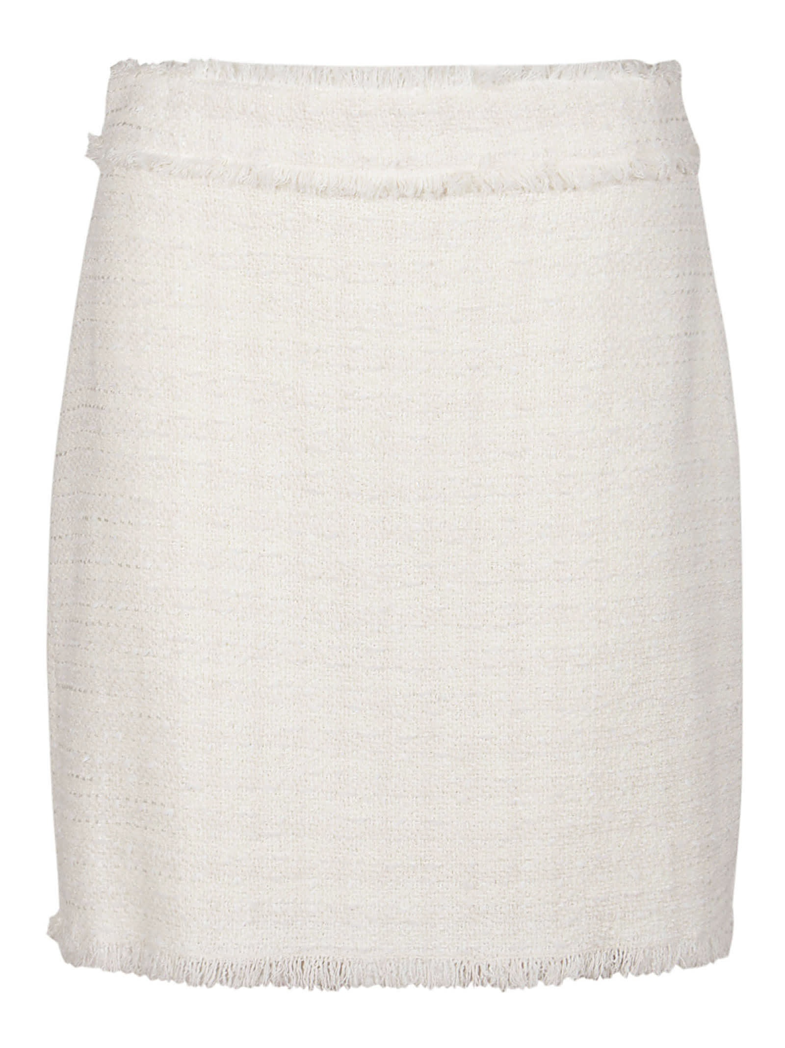 Pinko White Cotton Skirt