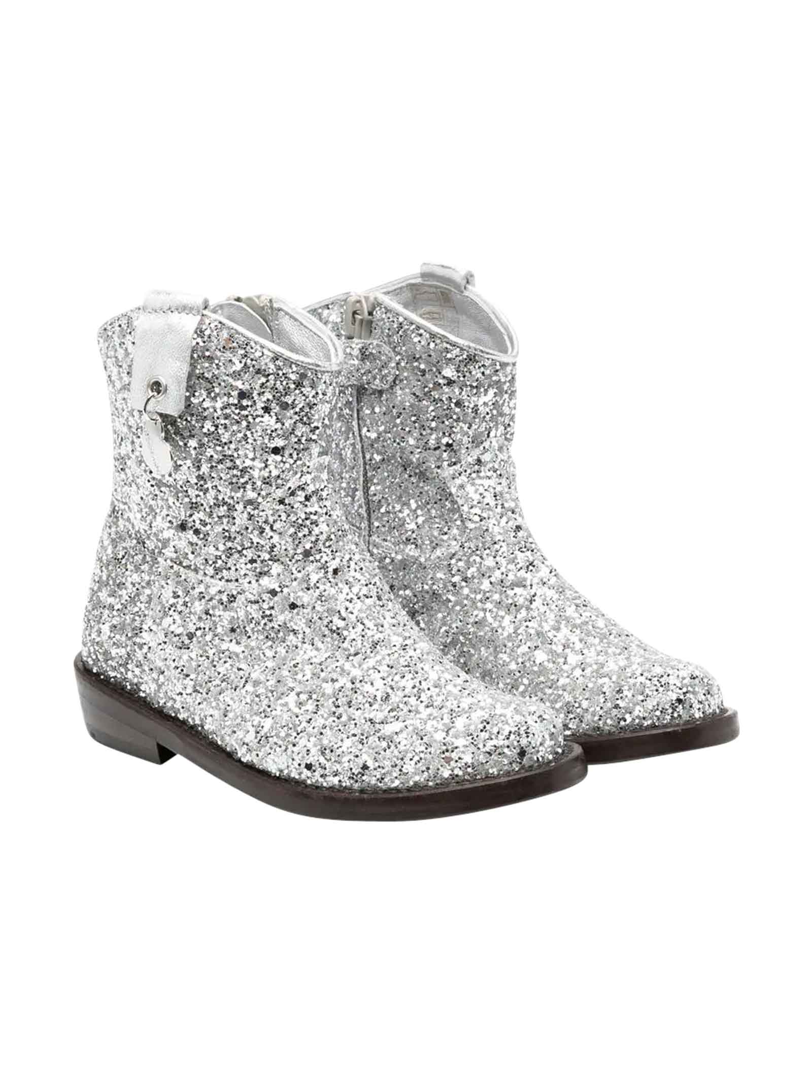 Silver Ankle Boots Teen Girl Monnalisa
