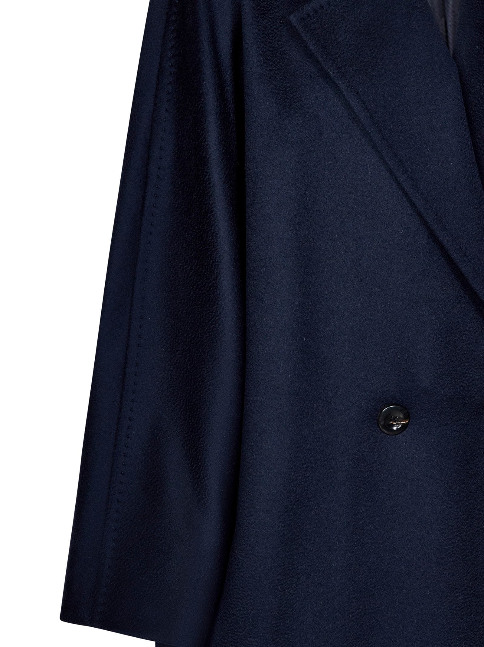 Shop Max Mara Maxmara Studio Erice Coat In Blue