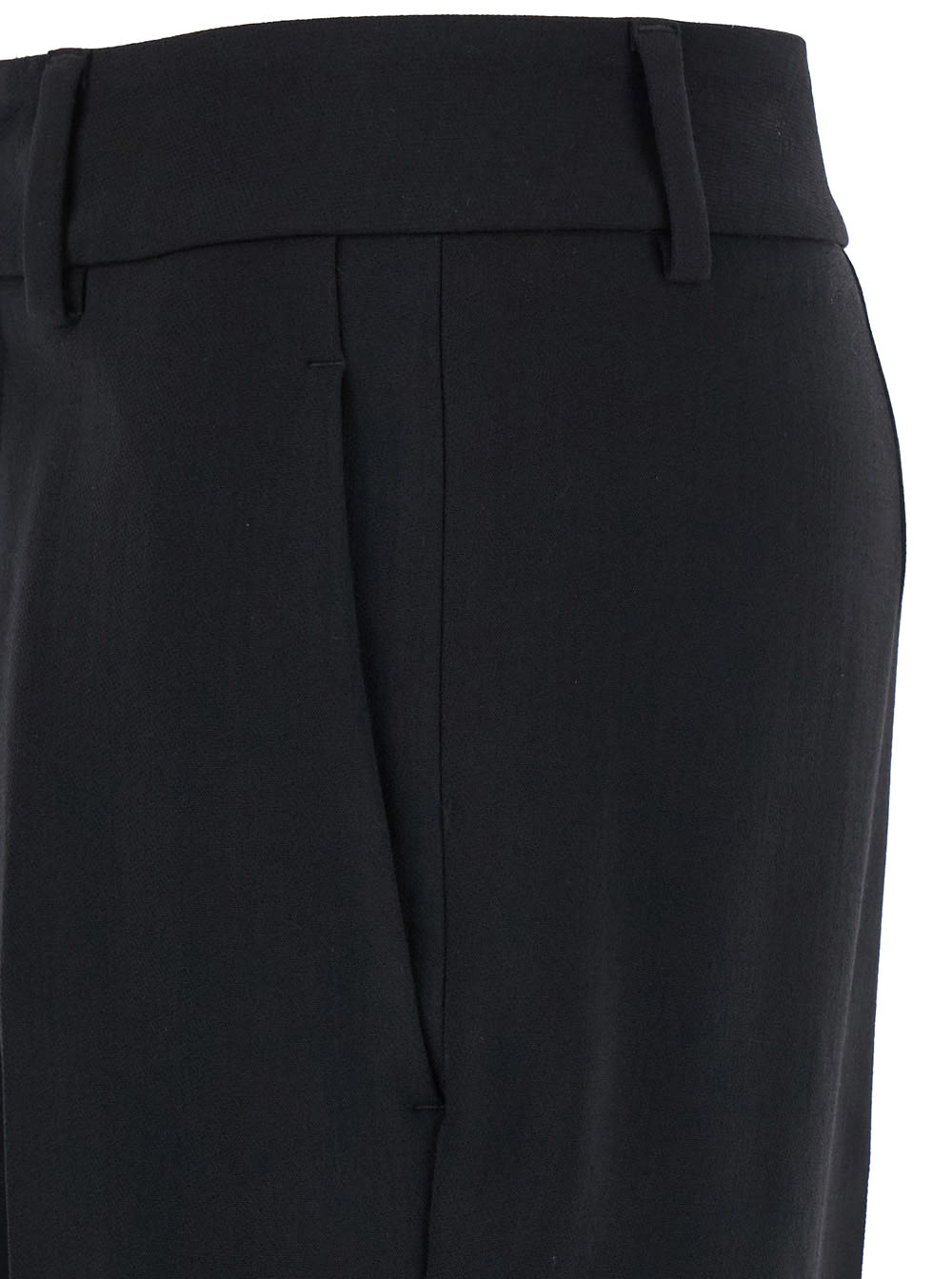 Shop The Seafarer Jey Black Pants With Belt Loops In Stretch Wool Woman