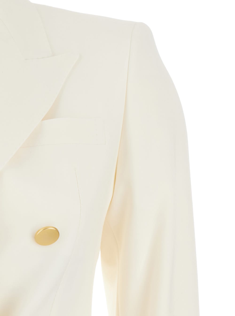 Shop Tagliatore Parigi White Double-breasted Suit With Peak Revers In Wool Blend Stretch Woman