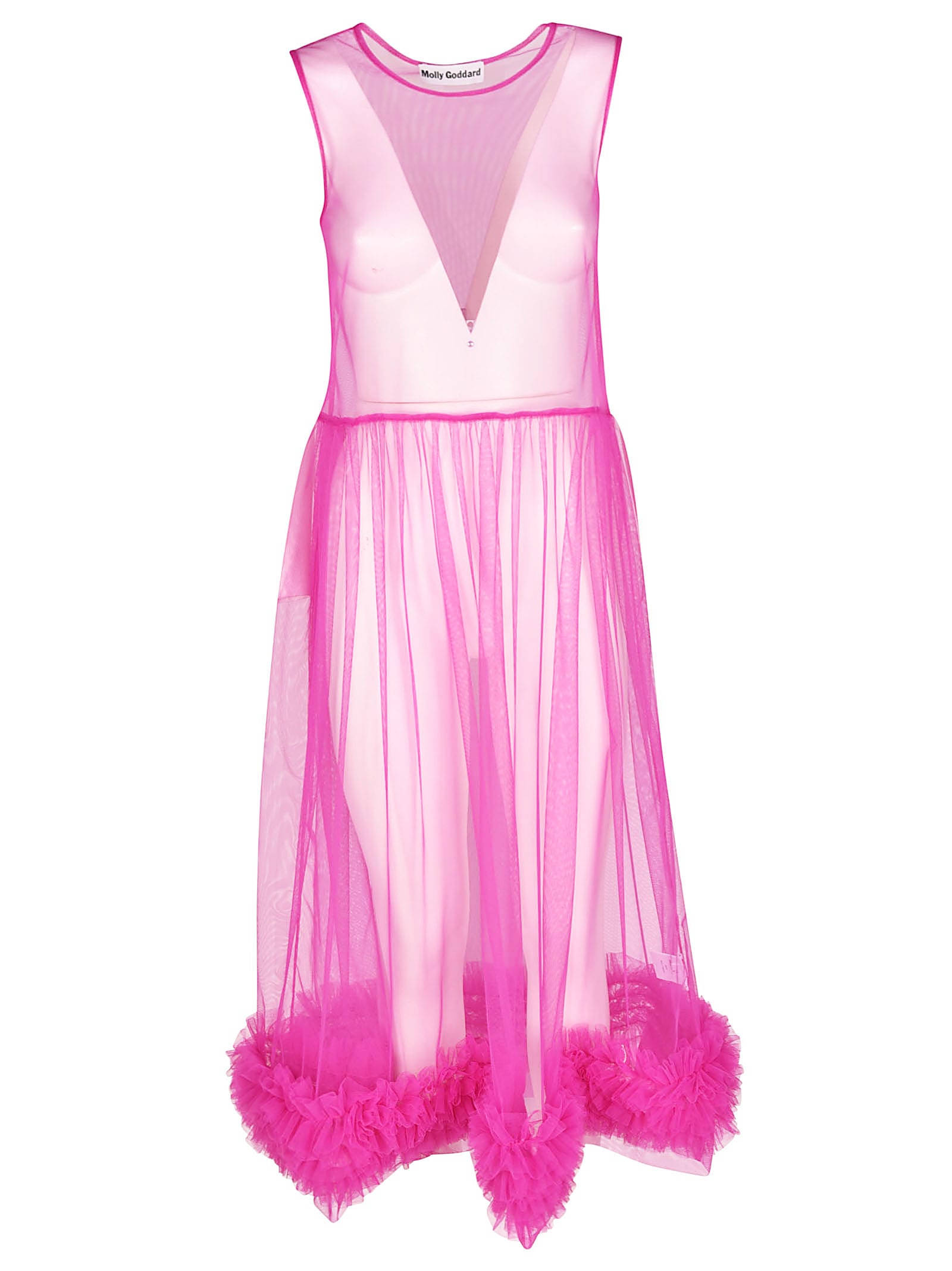 Molly Goddard Molly Goddard Transparent Dress - Magenta - 10997924