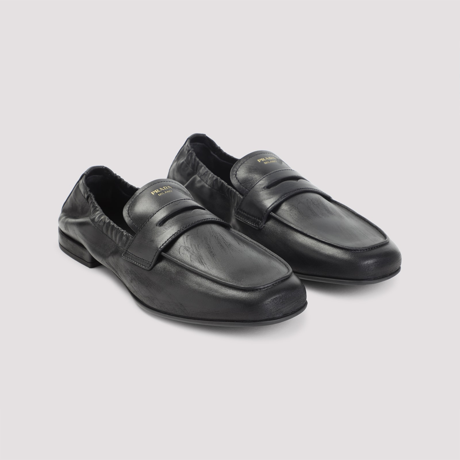 Prada Antique-inspired Loafers With Shuffle Screen Printed Logo In Multi
