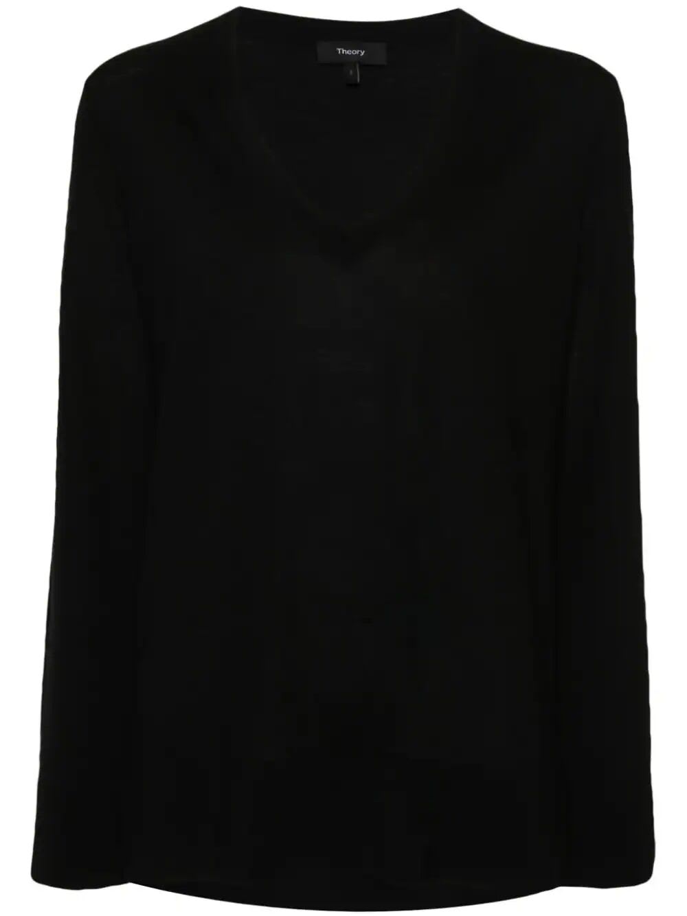 Shop Theory Volumious V Neck Sweater In Black