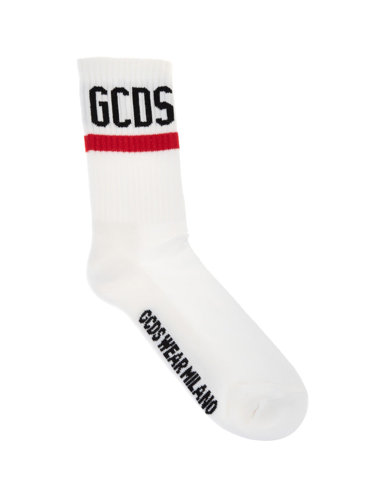 GCDS Woman White Socks With Logo