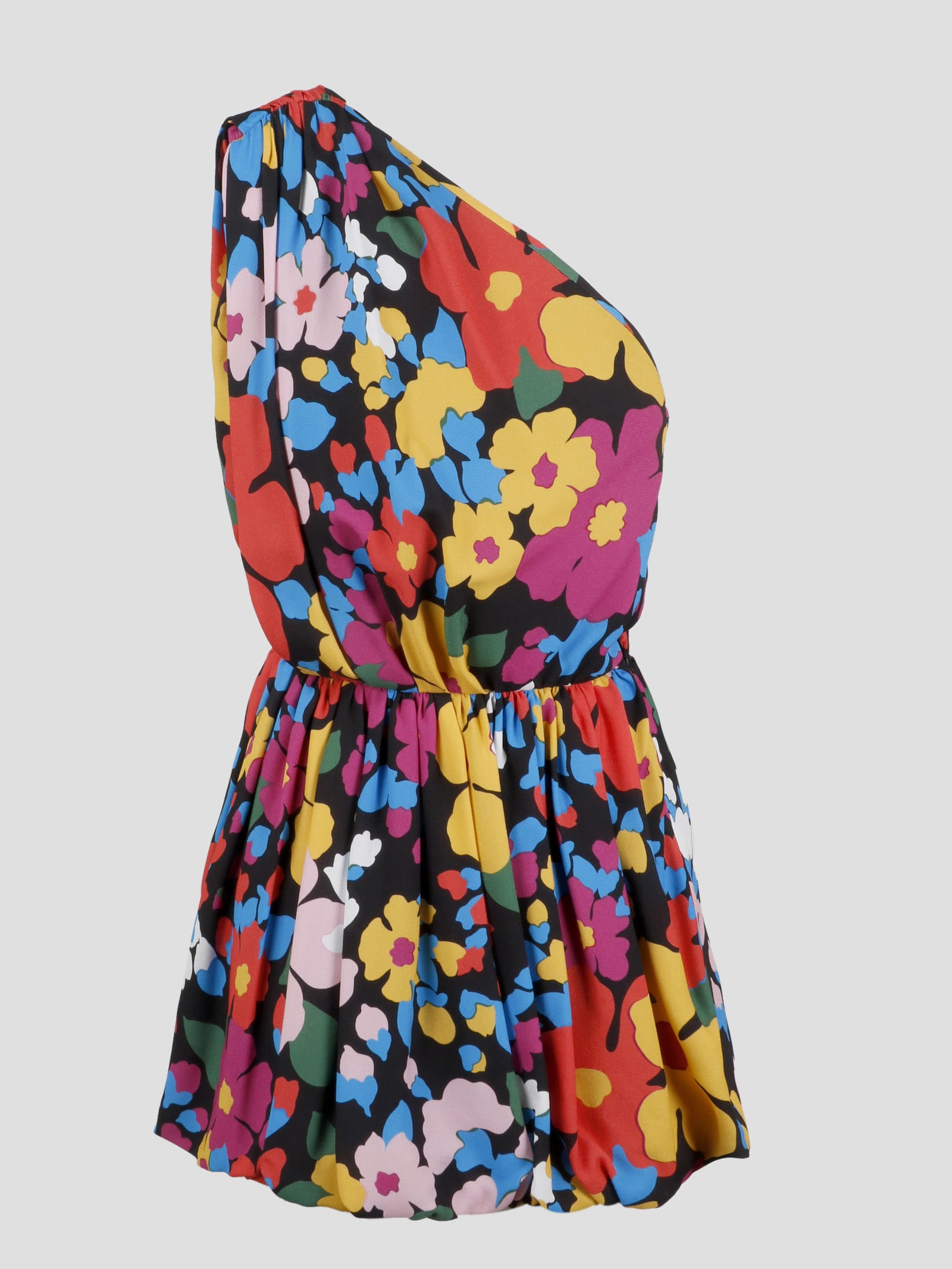 Saint Laurent Flower Sable` Mini Dress