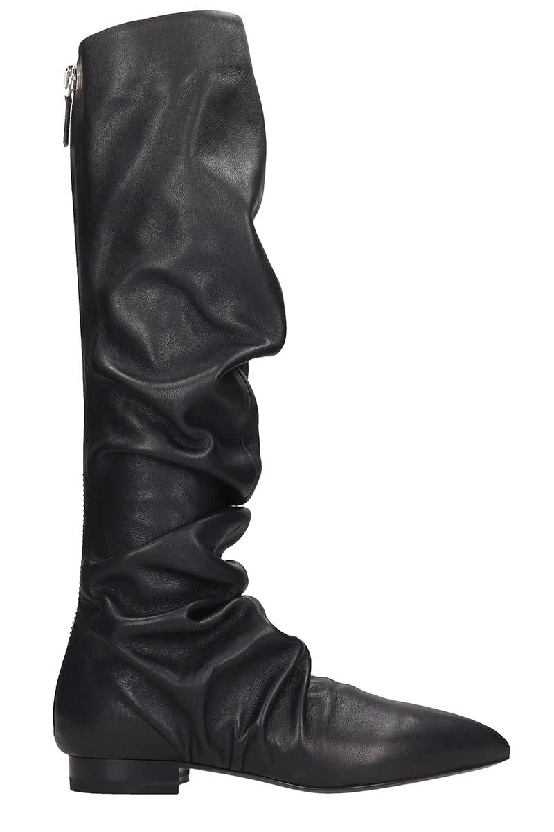 Click to view more detailed imagery on our partner's website Jil Sander Low Heels Boots In Black Leather