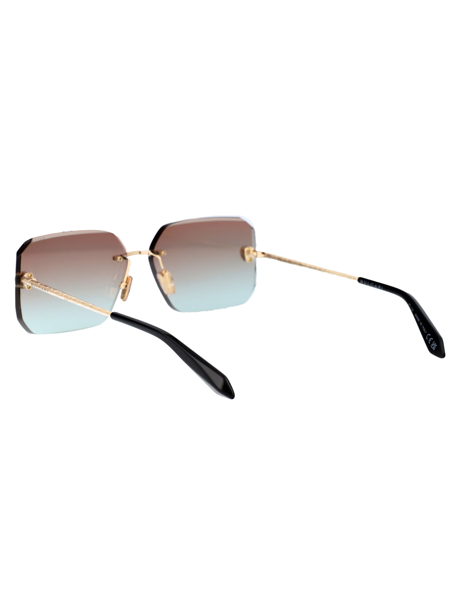 Shop Bulgari Serpenti Sunglasses In 33f Gold/other / Gradient Brown