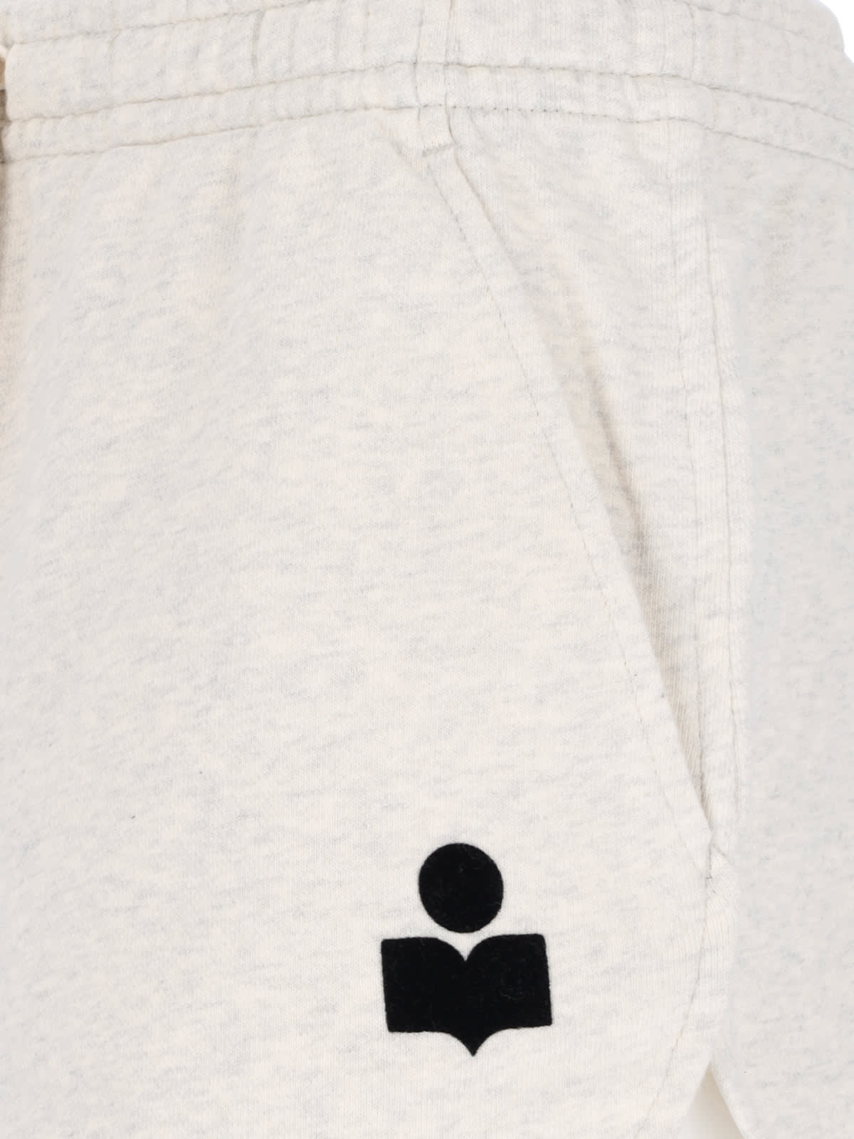 Shop Marant Etoile Logo Jogger Shorts In Gray