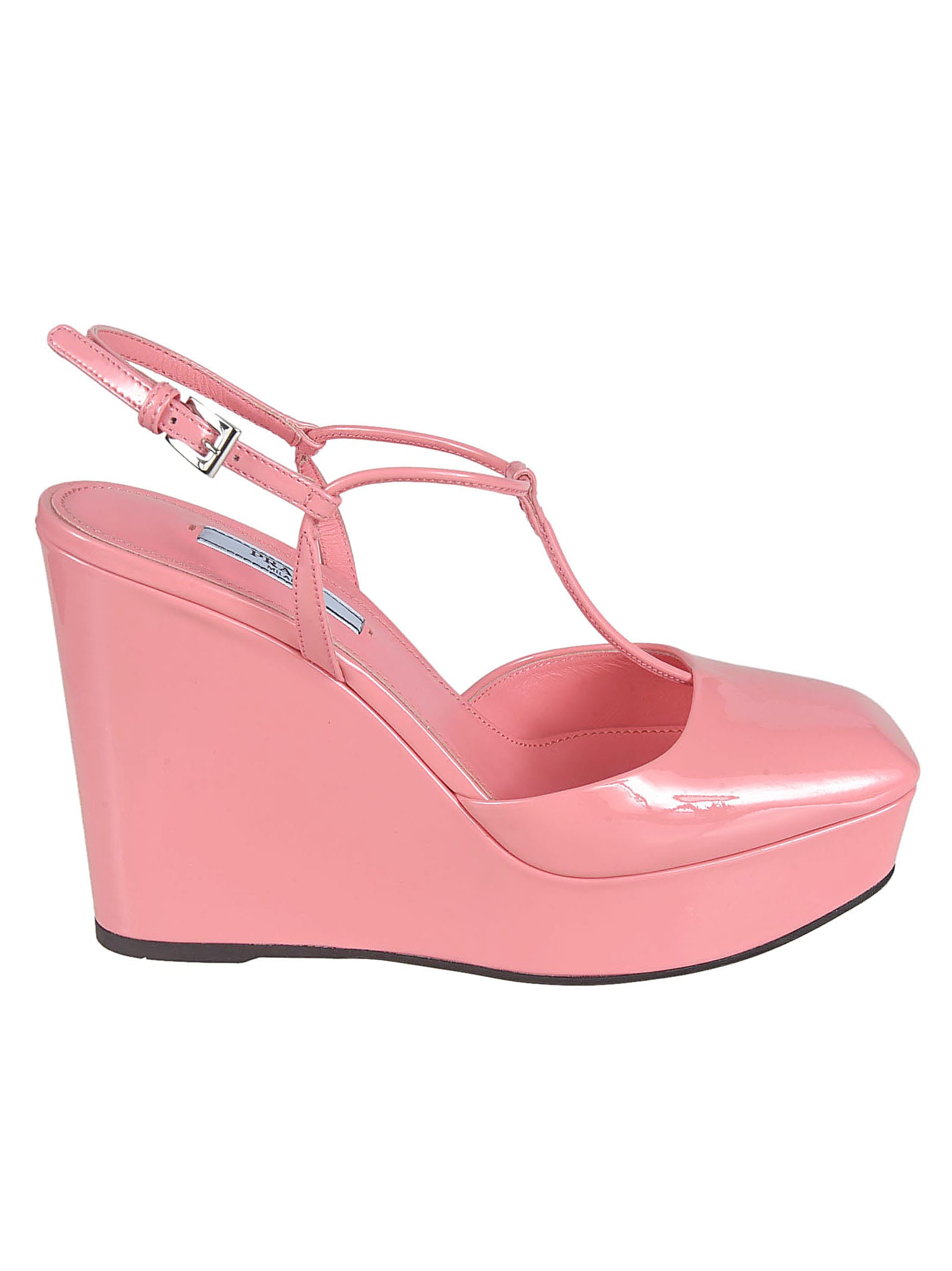 Buy Prada Buckled Wedge Sandals online, shop Prada shoes with free shipping