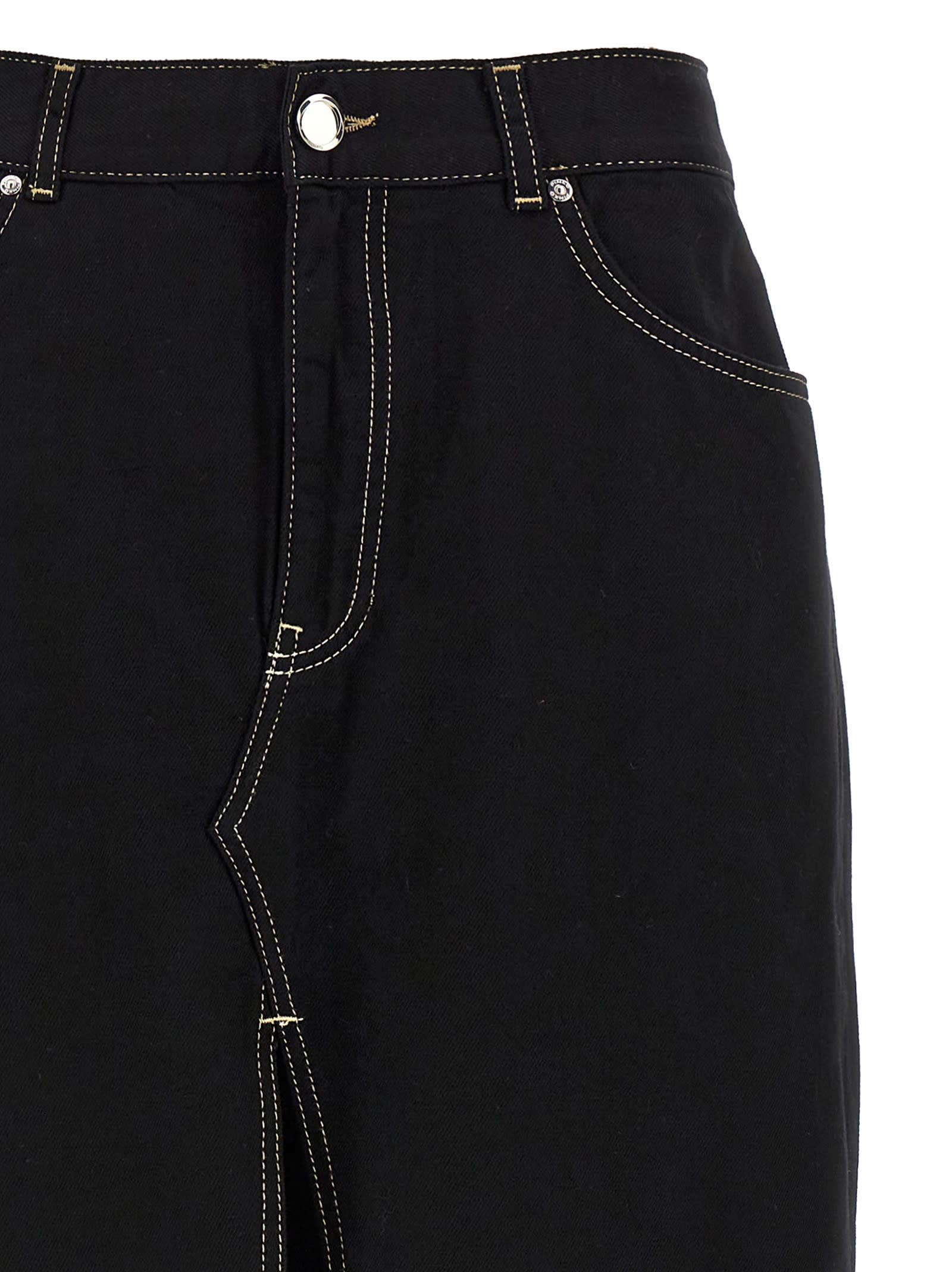 Shop Pinko Maxi Slit Skirt In Black