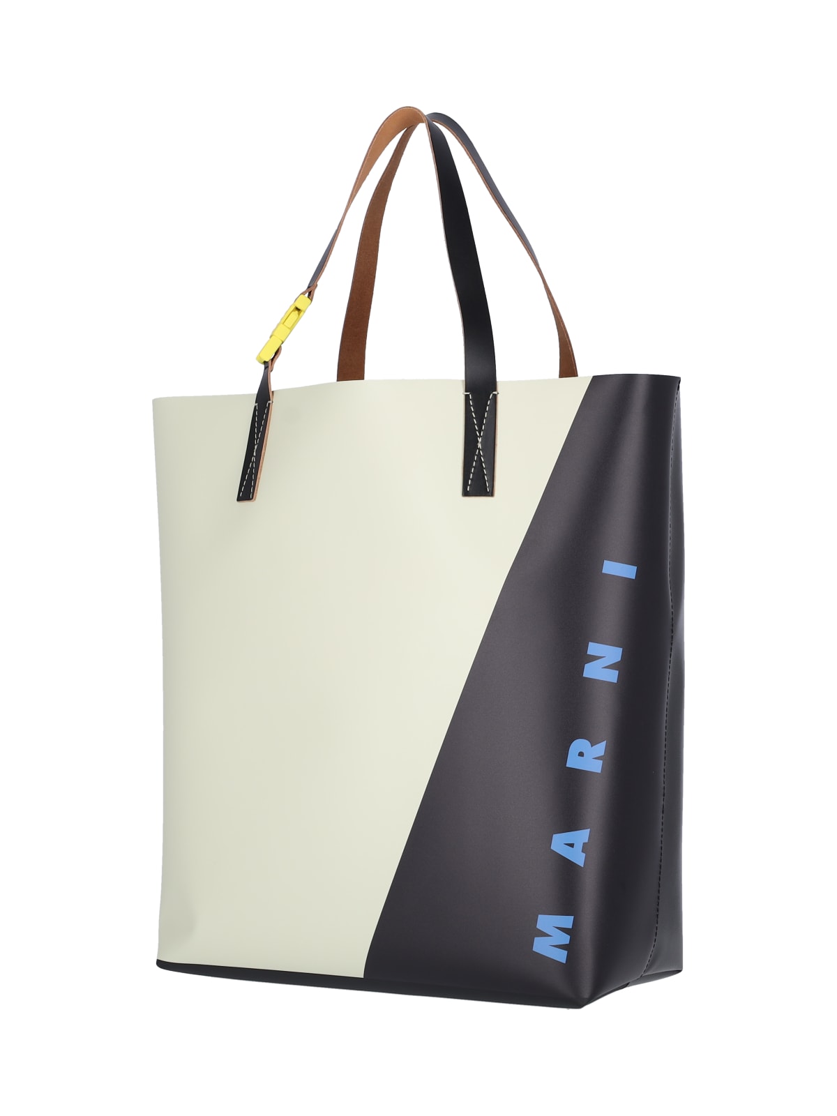 Shop Marni Tribeca Tote Bag In Neutrals/black