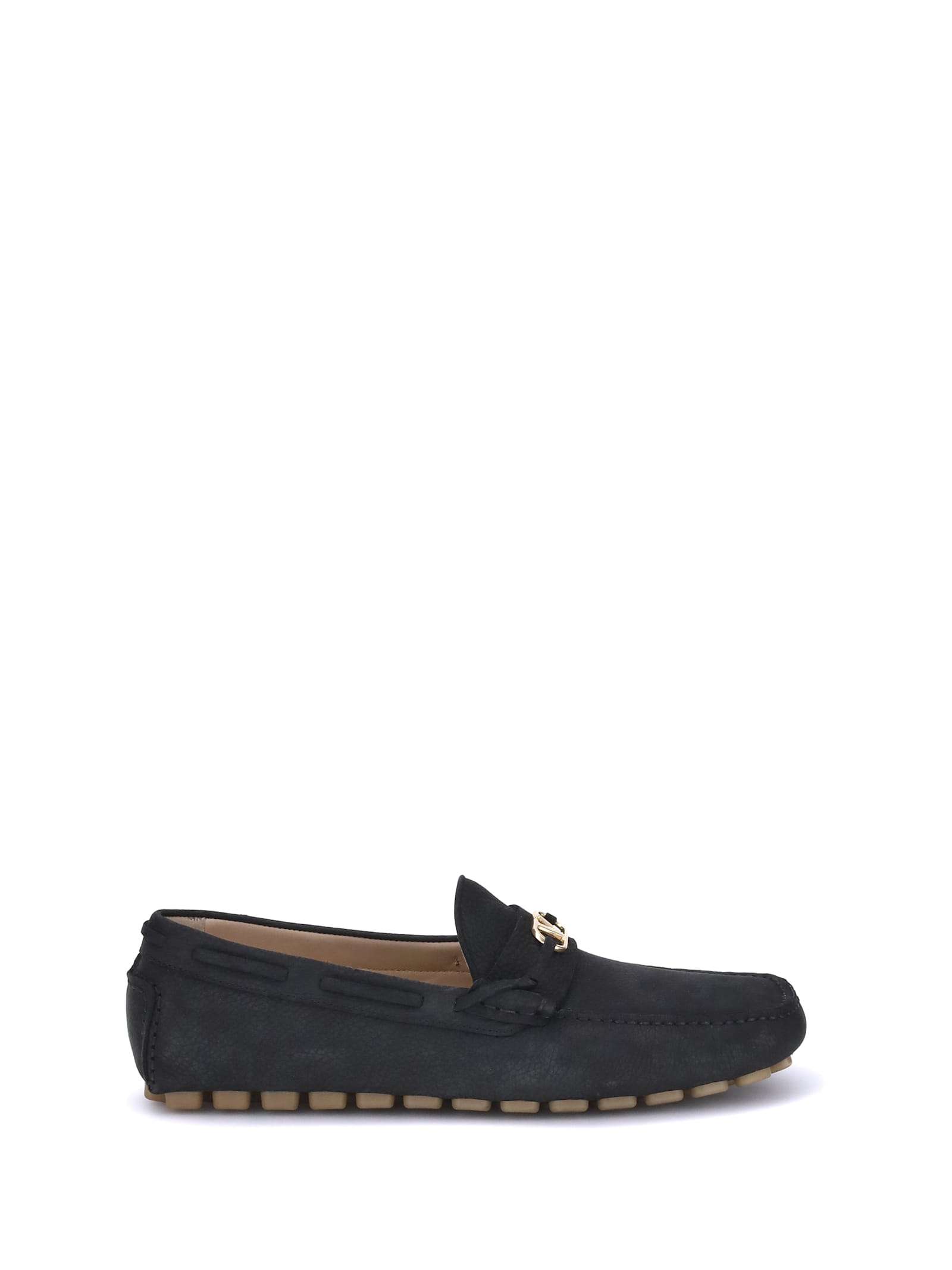 Valentino Garavani Fastaway Leather Loafers In Black