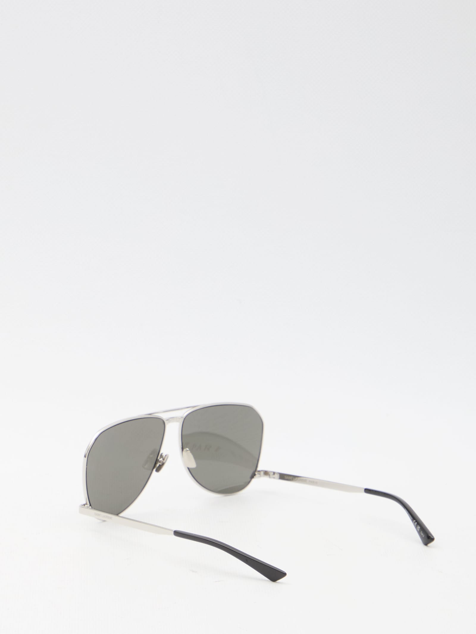 Shop Saint Laurent Sl 690 Dust Sunglasses In Metal Silver Grey
