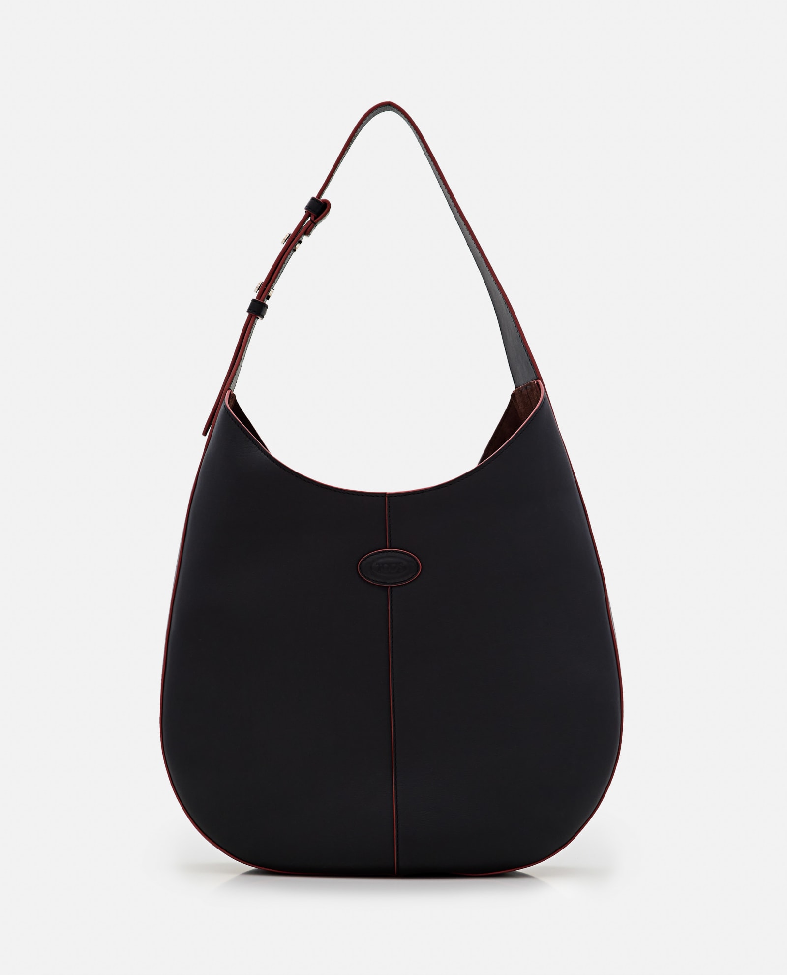 Shop Tod's Small Hobo Leather Shoulder Bag In Black