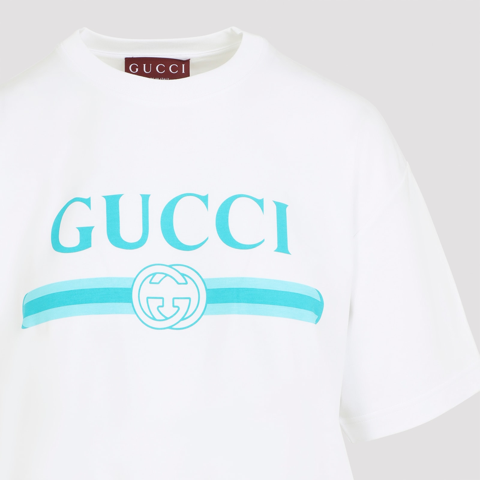 Gucci Logo Short Sleeve Crew Neck T-shirt In White