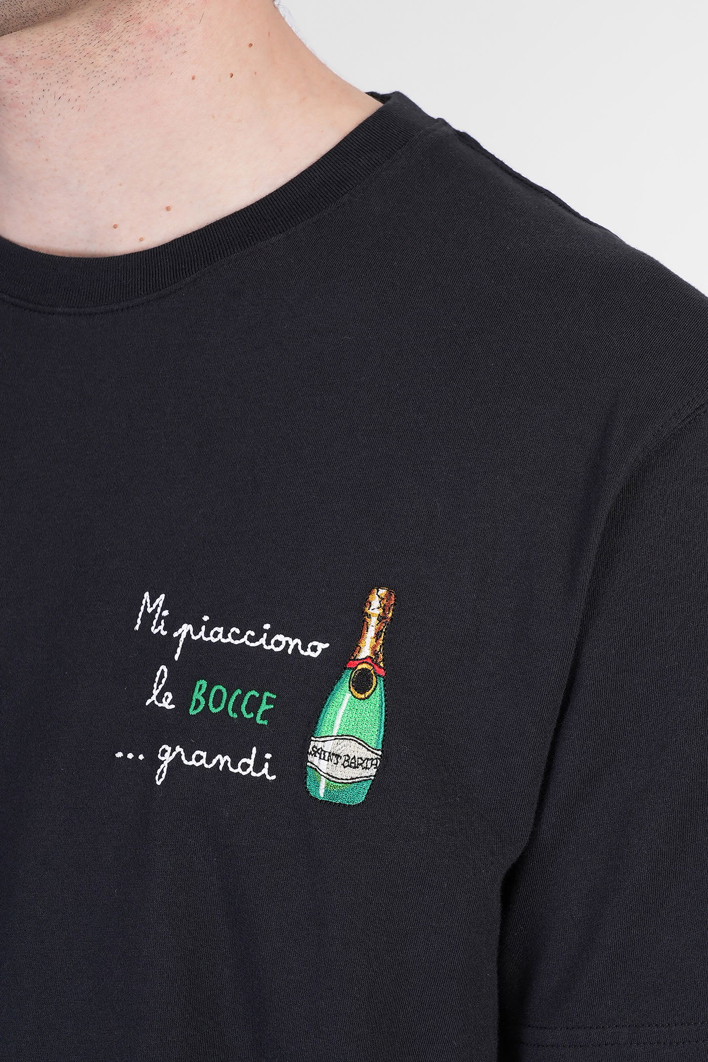 Mc2 Saint Barth Portofino Mi Piacciono Le Bocce Grandi T-shirt In Black