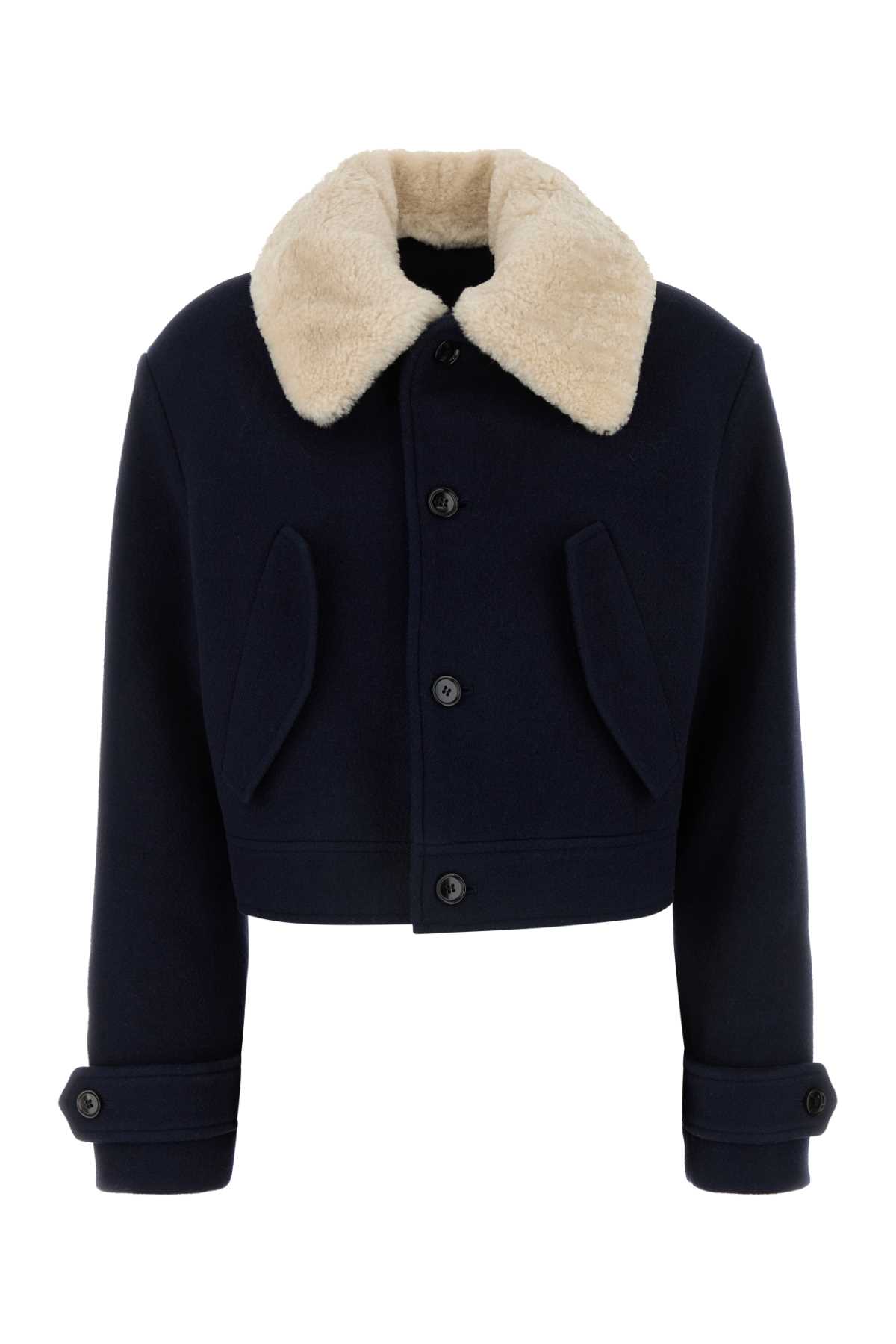 Shop Ami Alexandre Mattiussi Midnight Blue Wool Coat In Navyblue