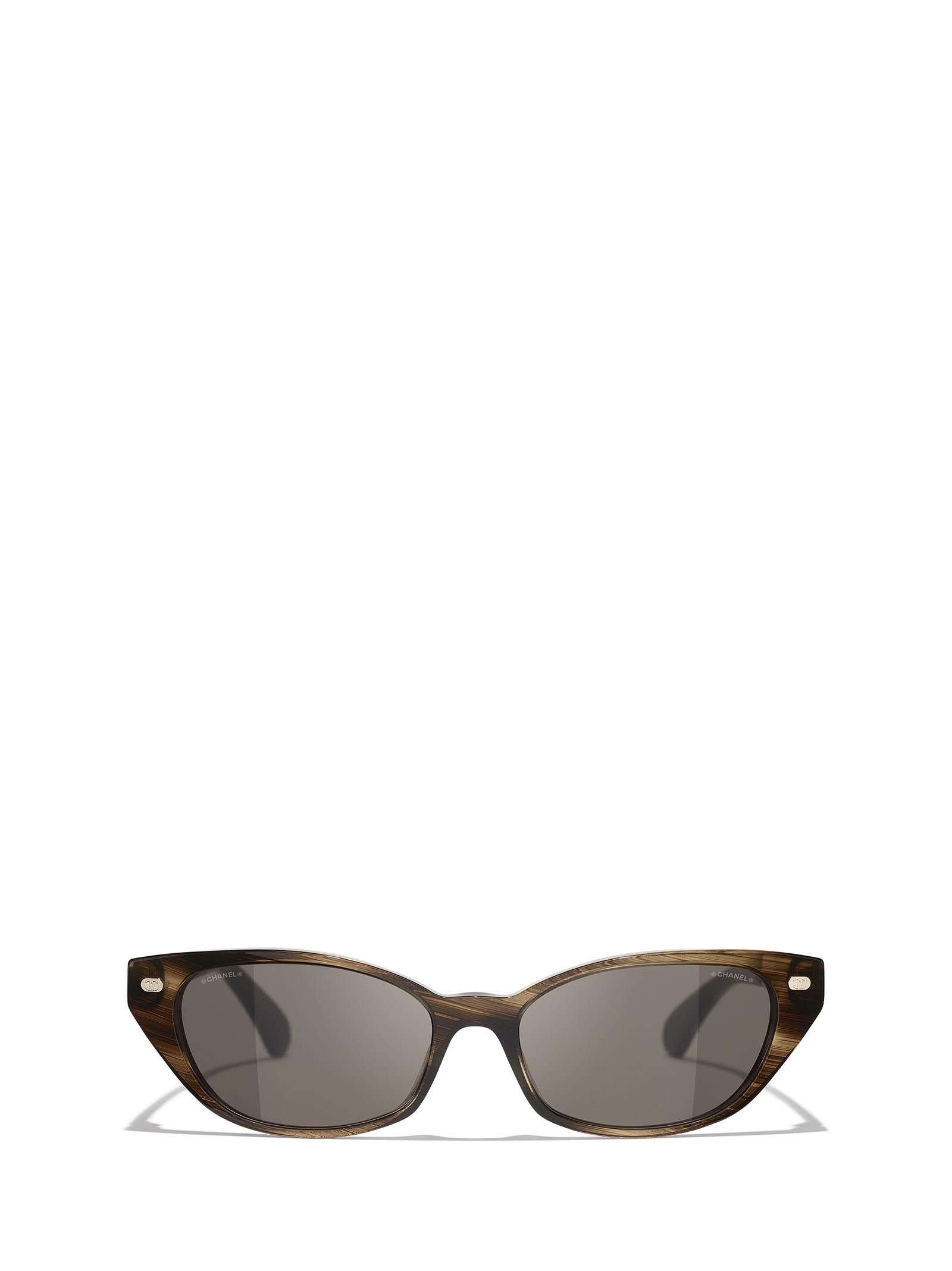 Click to view more detailed imagery on our partner's website Chanel Ch5438q Brown Striped Sunglasses In 1677/3