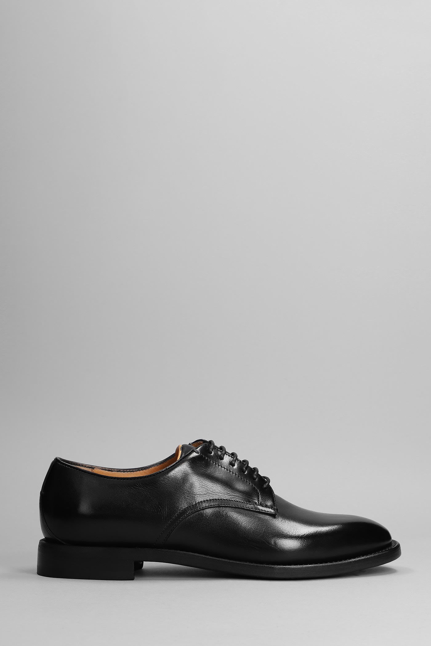 Silvano Sassetti Lace Up Shoes In Black Leather
