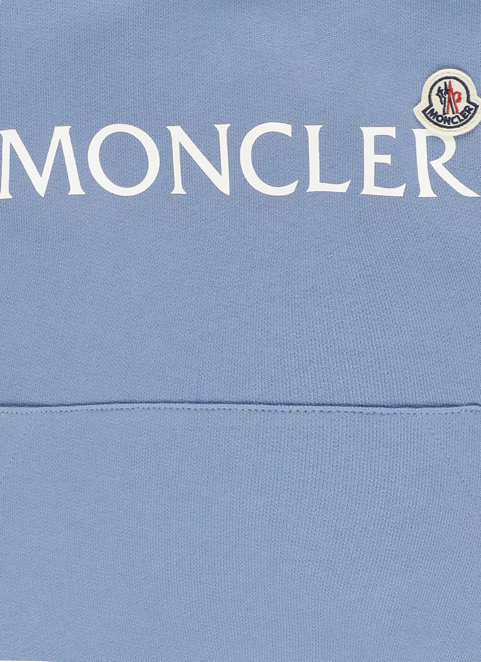 Moncler Sweat À Capuche En Coton À Logo In Blue