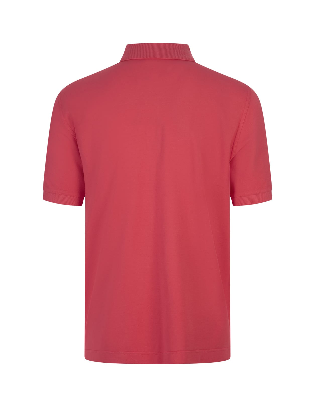 Shop Fedeli Red Cotton Pique Polo Shirt