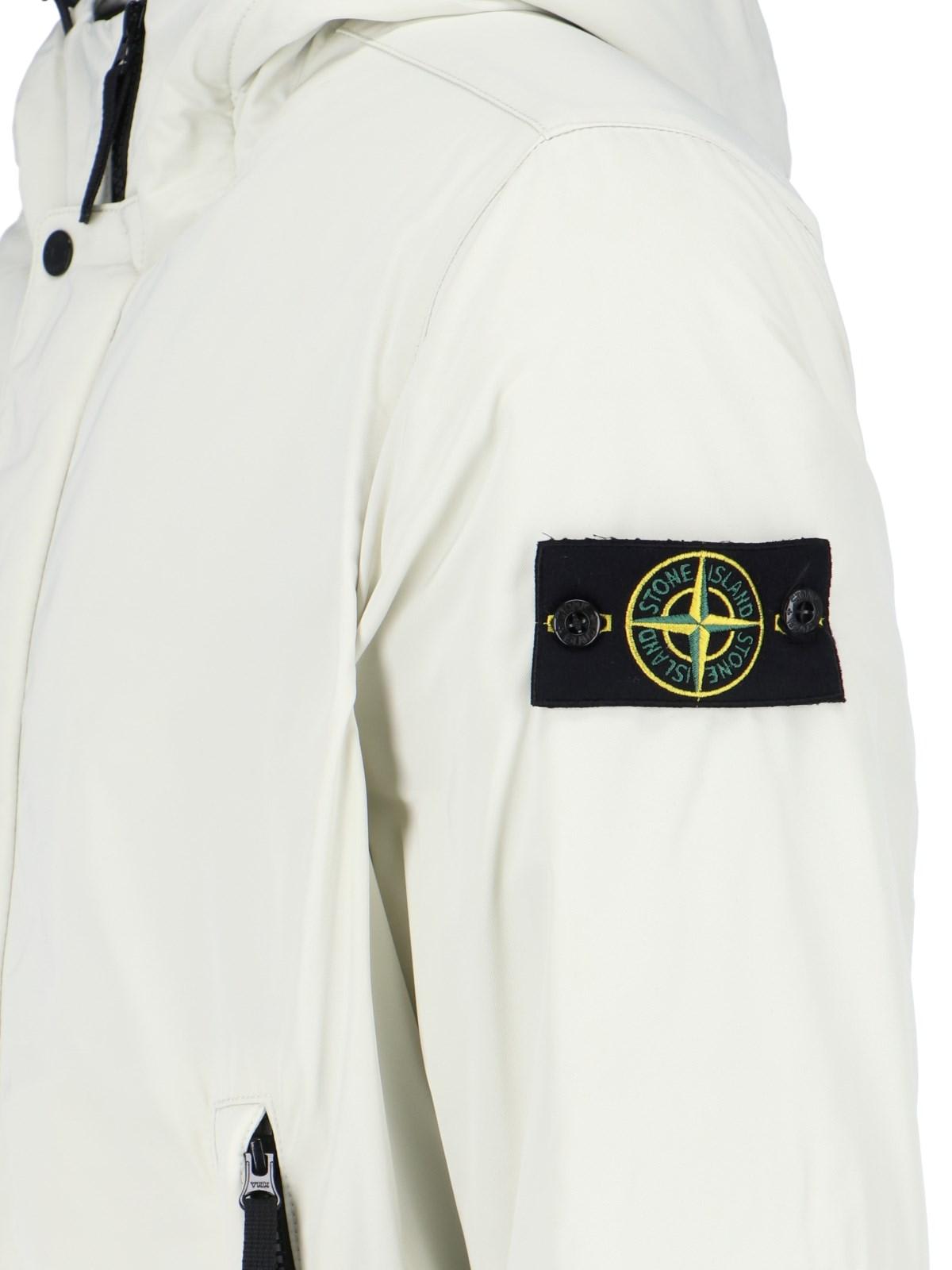 Shop Stone Island Technical Hooded Jacket In Neutrals